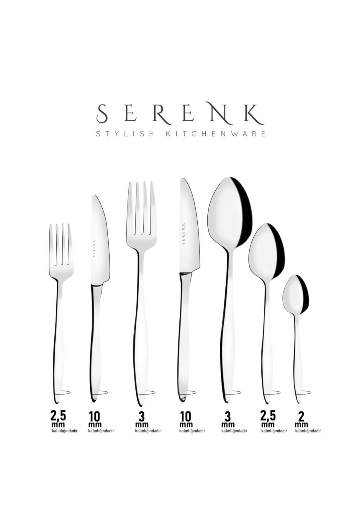 Serenk-Milano Stahlgabel-Löffel-Messer-Set 24-teilig 3
