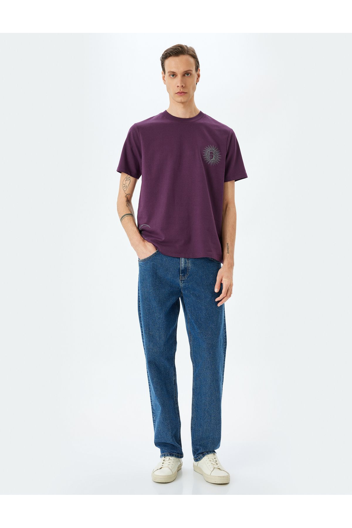 یقه دوچرخه پنبه آستین کوتاه چاپ شده T -Shirt