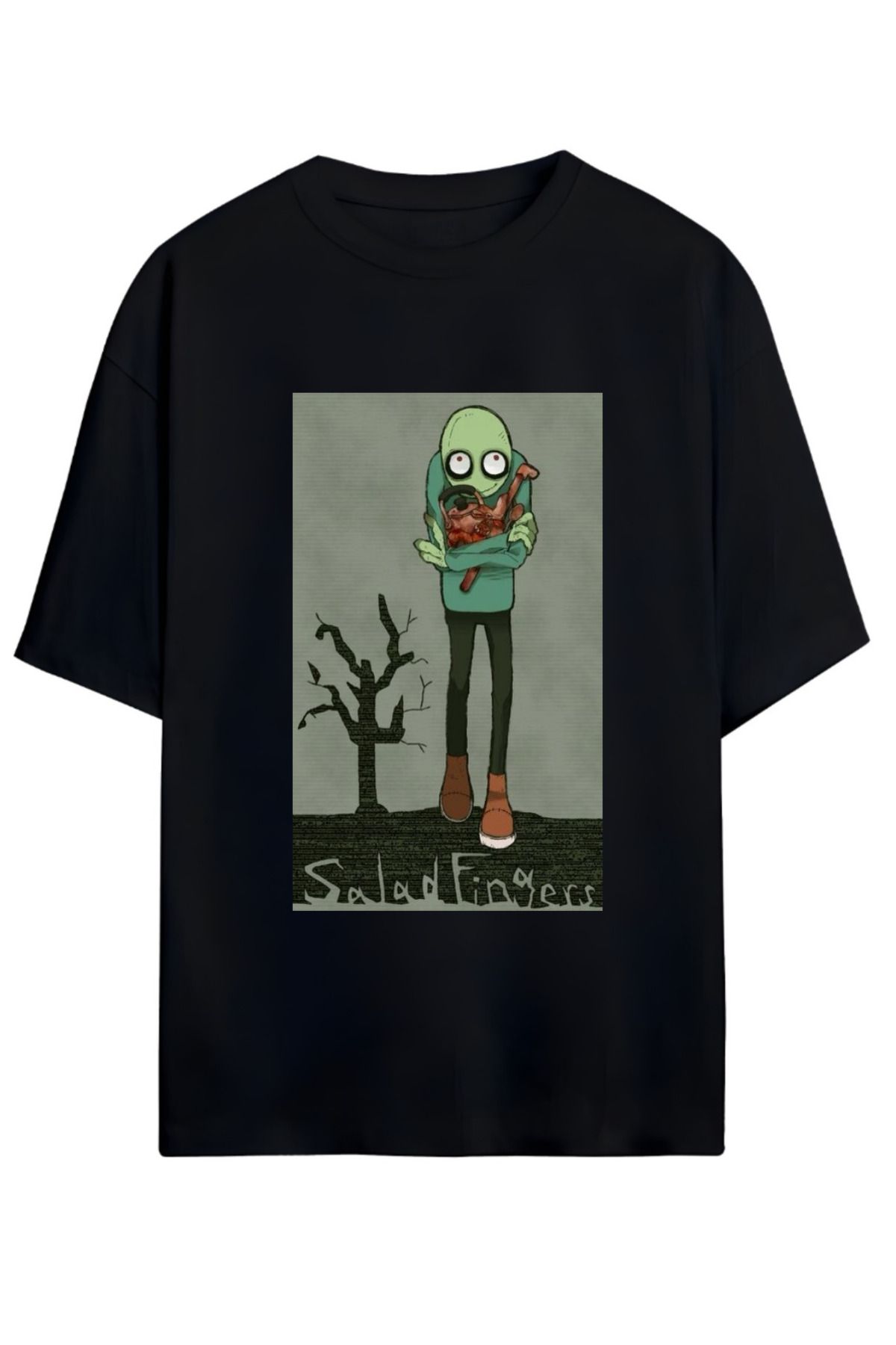 MAGORS SALAD FINGERS TASARIMLI UNISEX YENİ SEZON OVERSIZE PAMUKLU  T-SHIRT