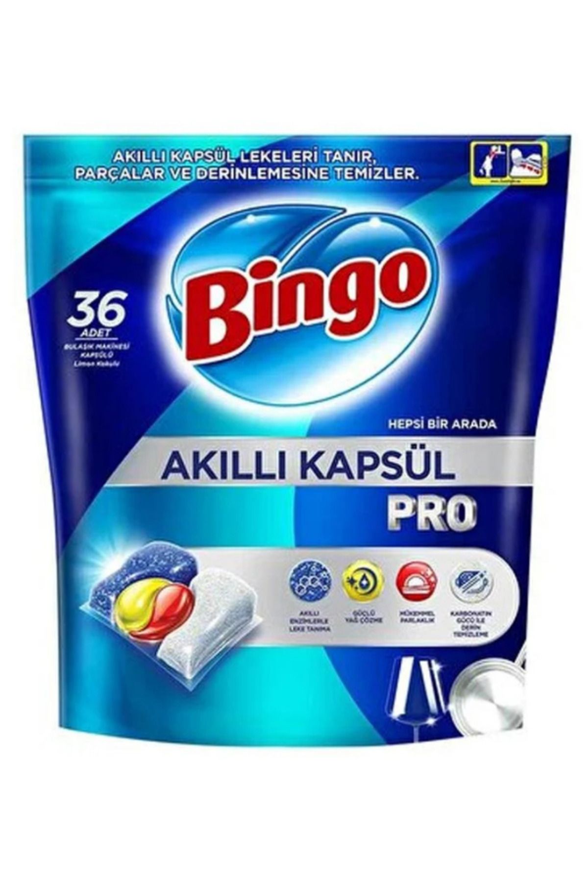 Bingo Akıllı Kapsül Pro Bulaşık Makinesi Deterjanı Tableti 36'lı