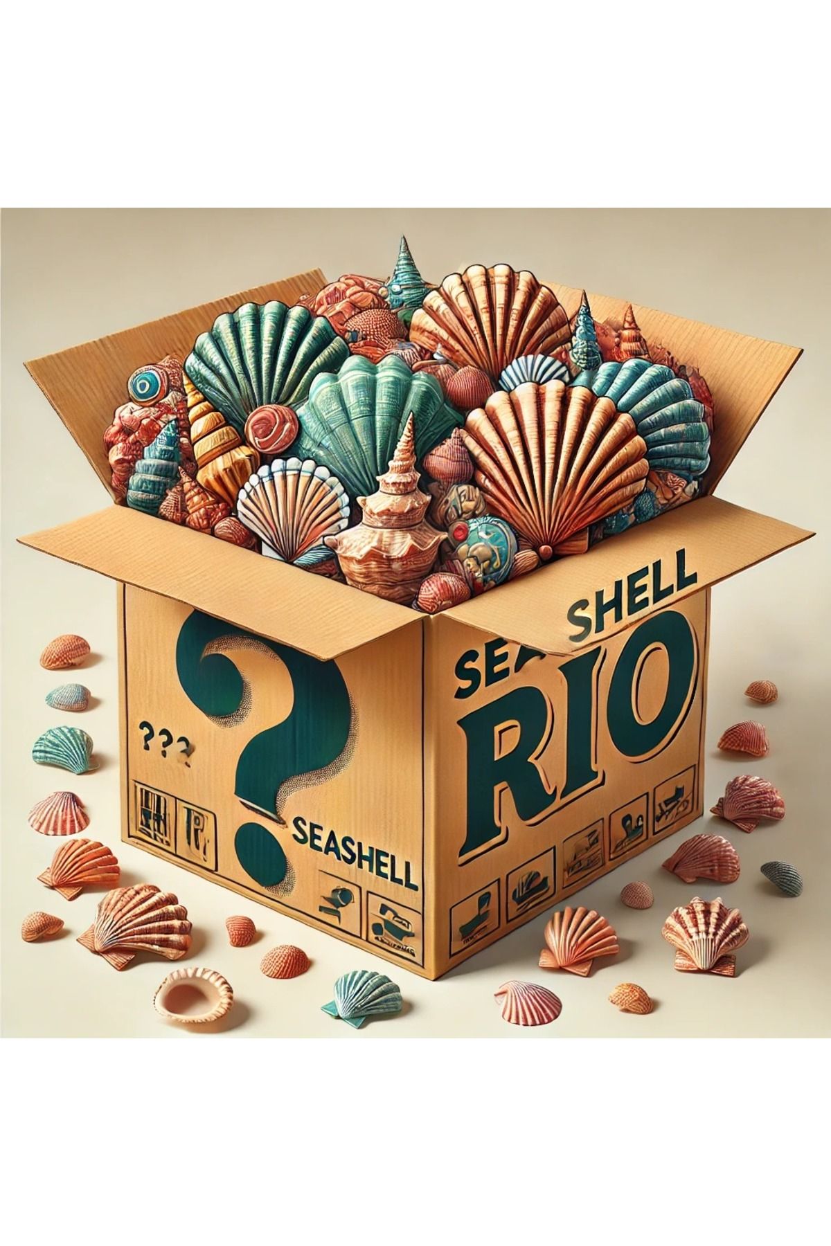 Seashell Rio Rastgele Deniz Kabukları Büyük Boy Kutu Seti / 5 - 15 cm deniz kabukları