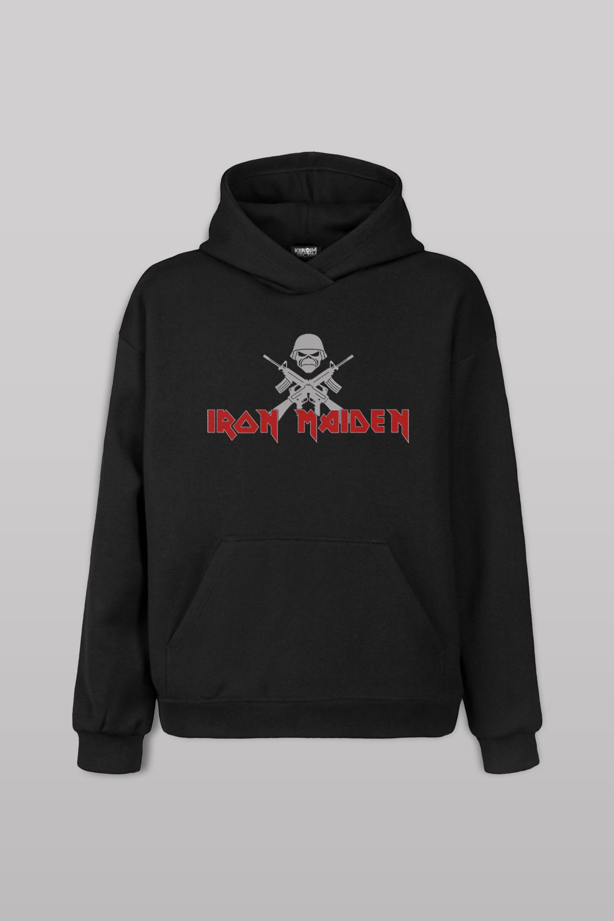 Kendim Seçtim Iron Maiden Logo The Book Of Souls Ön Baskılı Sweatshirt Unisex Kapüşonlu Hoodie