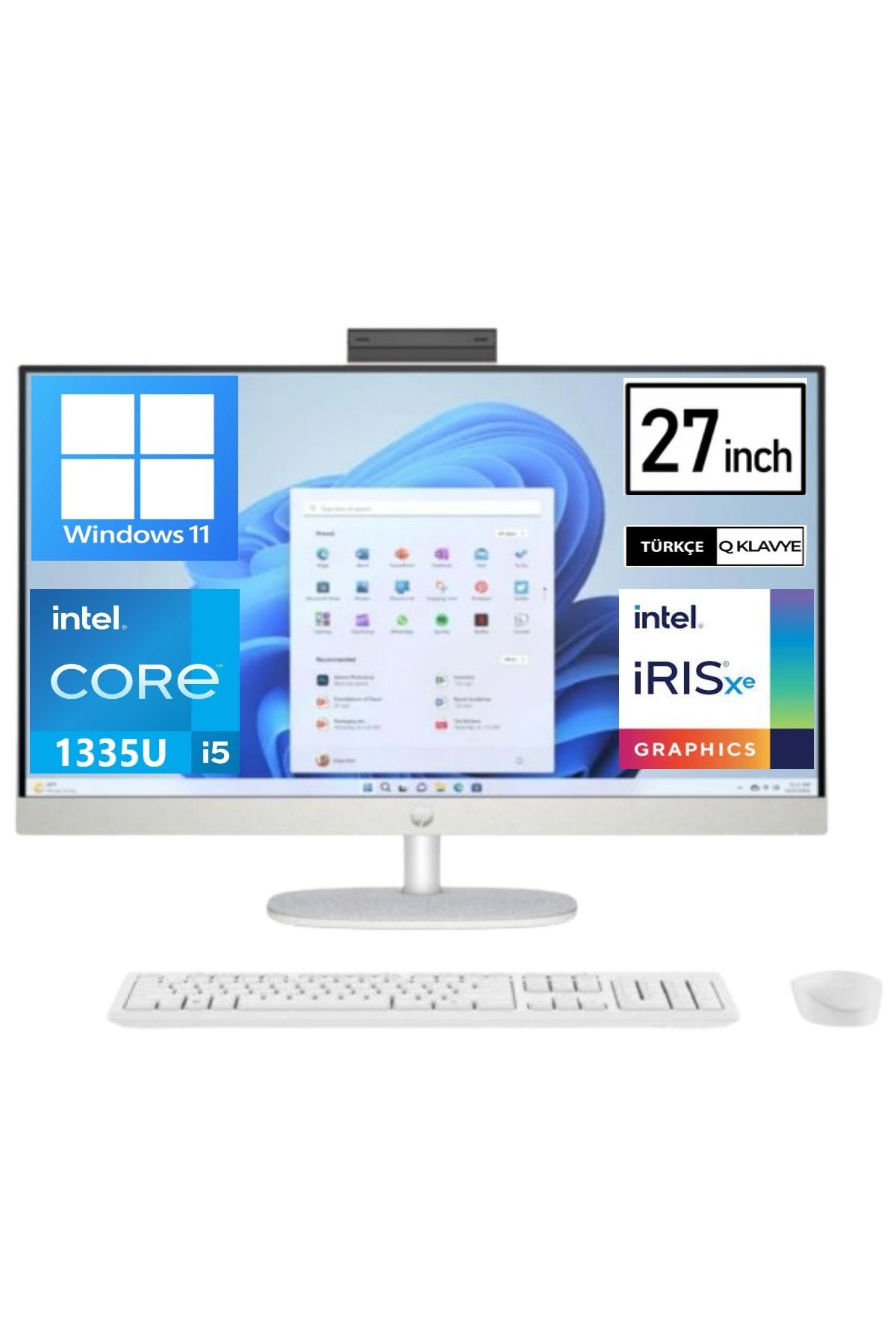 HP 27-CR0007NT I5-1335U 8 GB RAM 512 GB SSD 27" FullHD Windows 11 Home All In One Bilgisayar