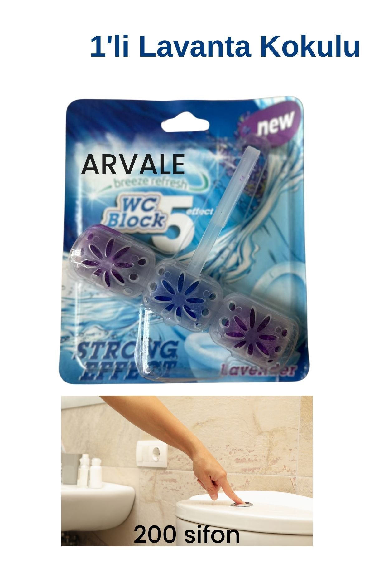 ARVALE 1'li Lavanta Kokulu Wc Bloğu | 1 x 50 gr