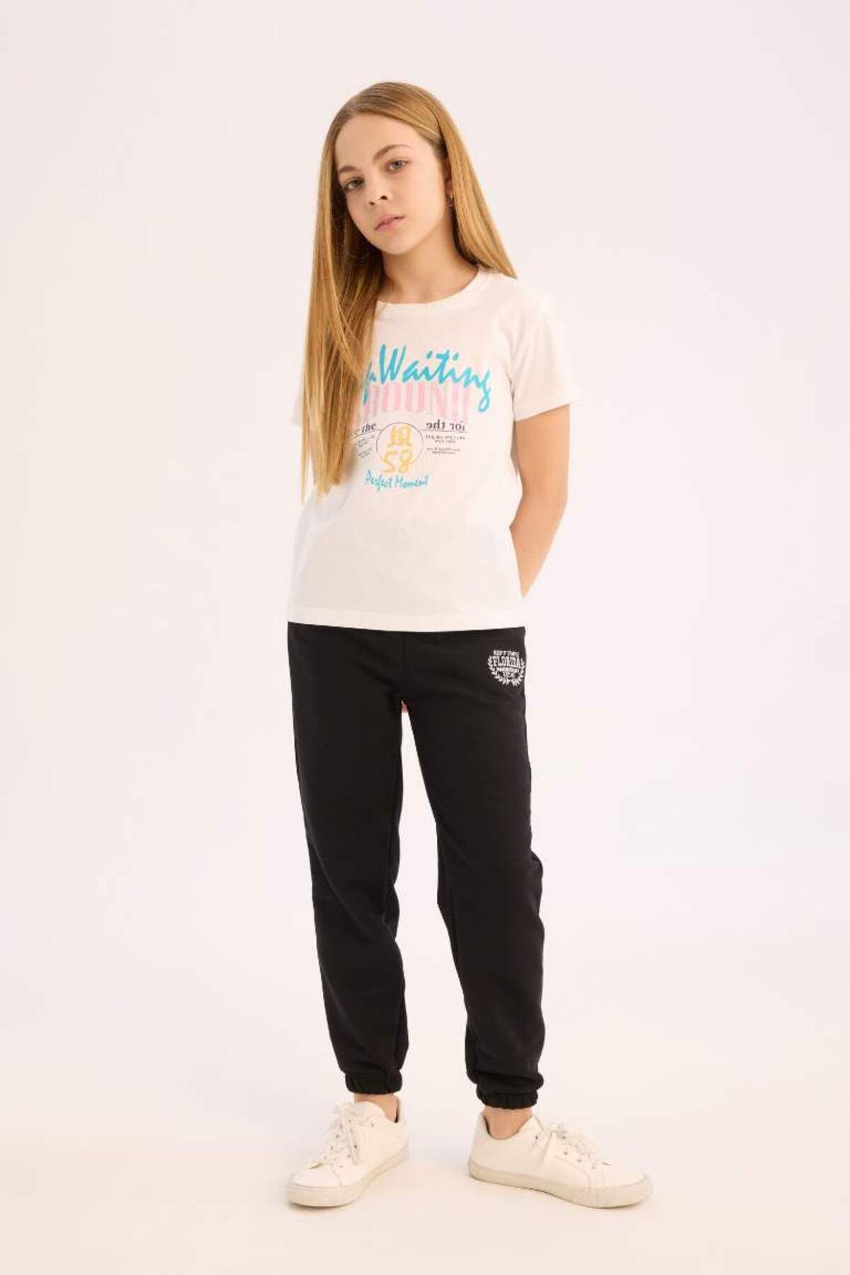 DeFacto-Jogger Sweatpants for Girls - Elastic Waist, Printed D9689A825Sp 2