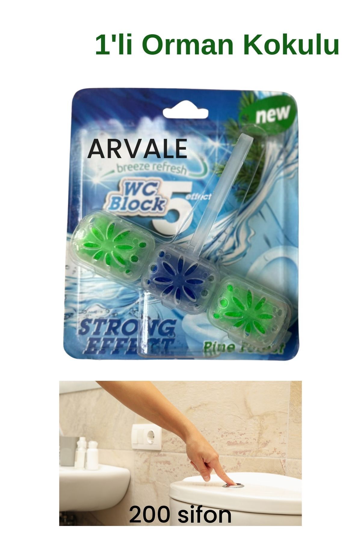 ARVALE 1'li Orman Kokulu Wc Bloğu | 1 x 50 gr