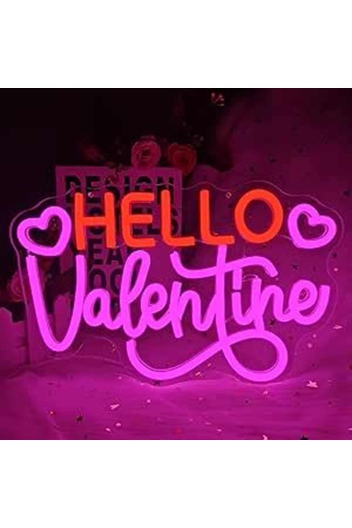 SUN DİZAYN Hello Valentine Sevgililer Günü Neon Led Işıklı Tablo