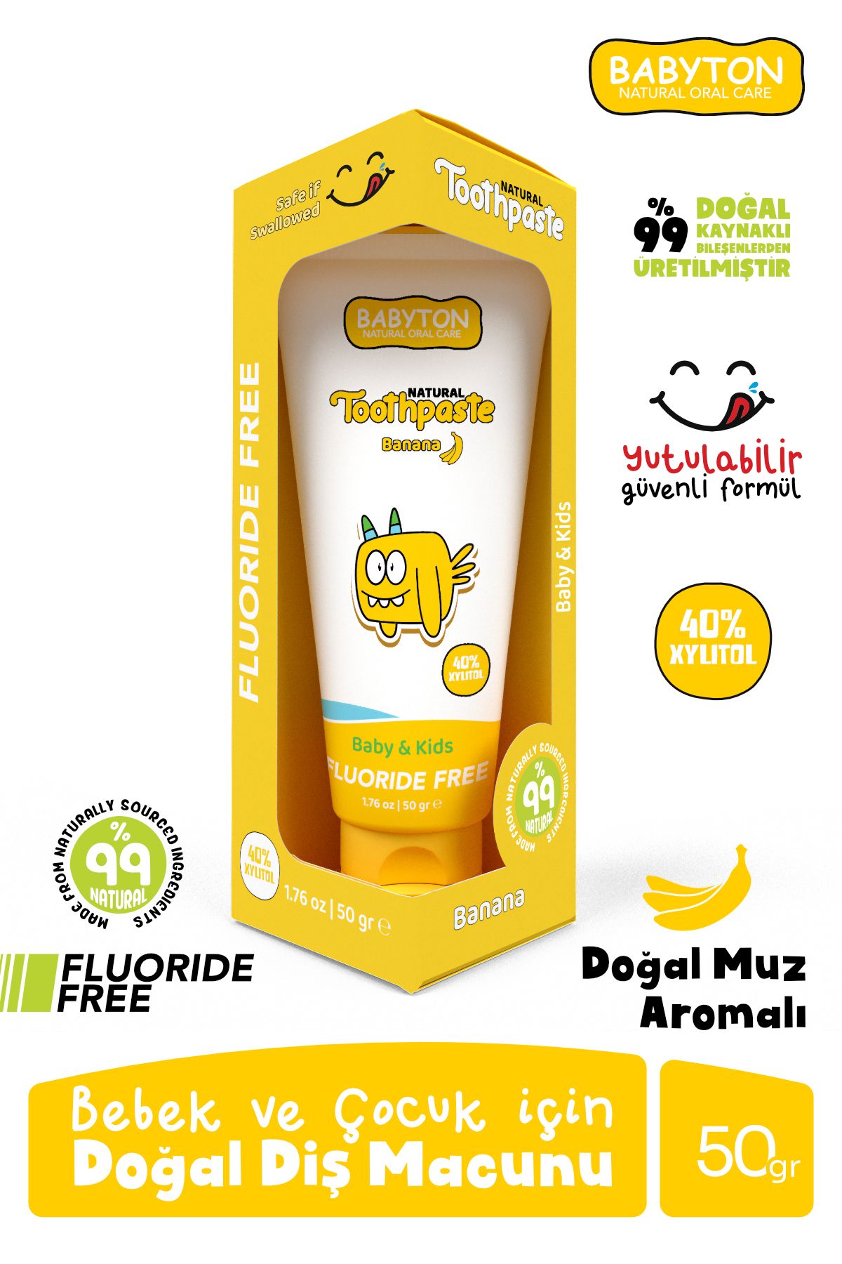 BABYTON Doğal Muz Aromalı Diş Macunu