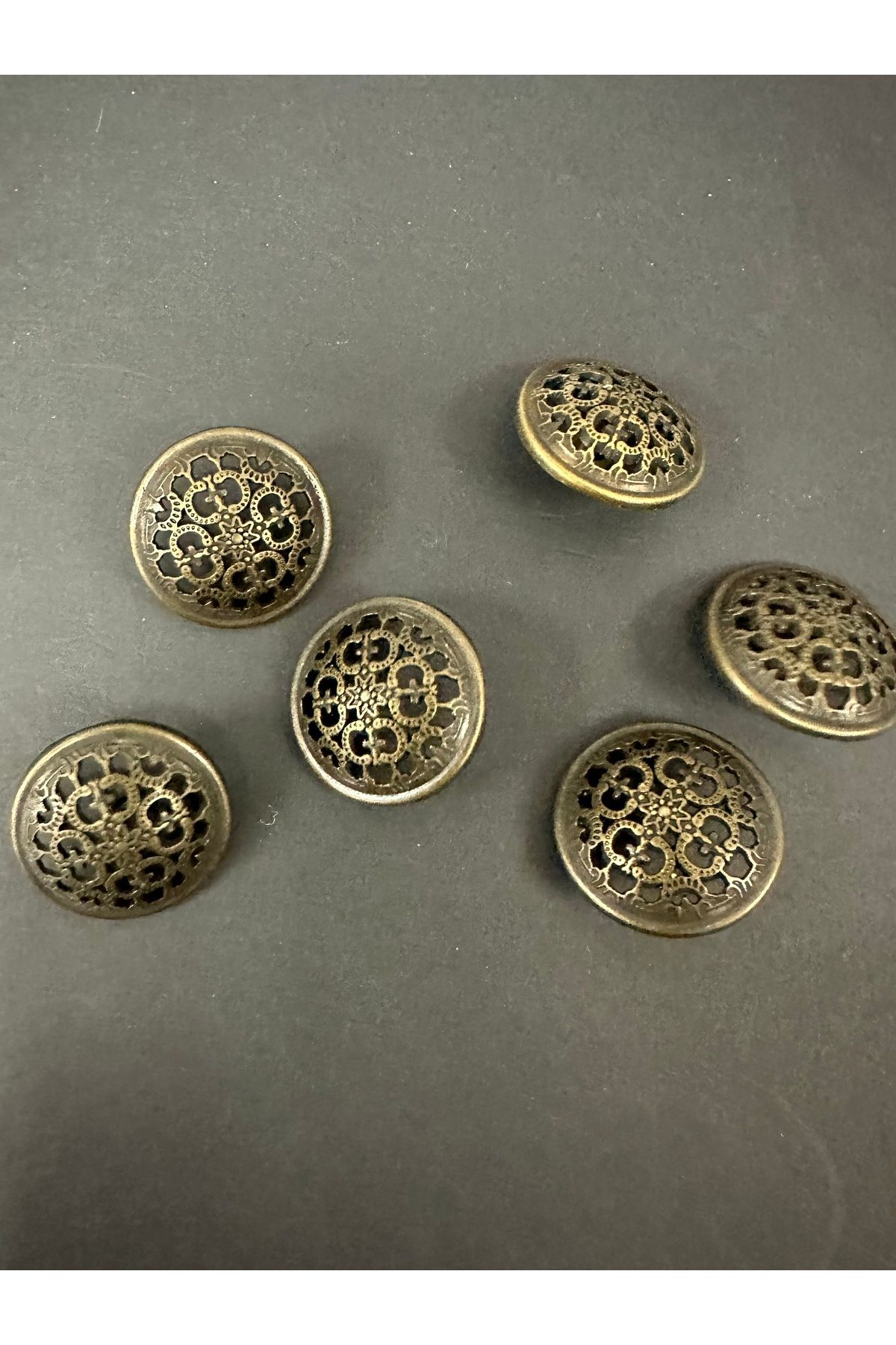 T.T-Polnet Button Metal Lace Patterned Jacket Blazer Button 40 Size Set of 6 4