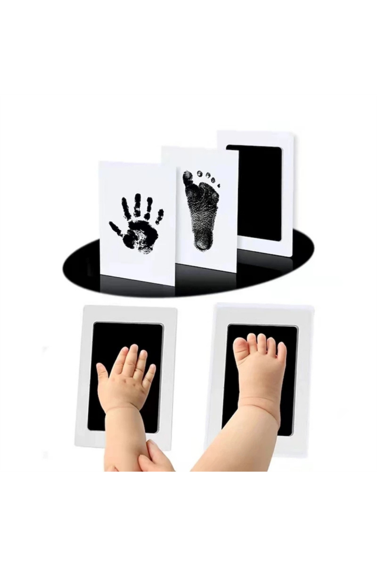 omilife Bebek El Ayak İzi Fotoğraf Hatıra Çerçevesi Seti Mürekkepsiz Baskı Kiti Anı Çerçevesi fotoğrafı 2 (önizleme)