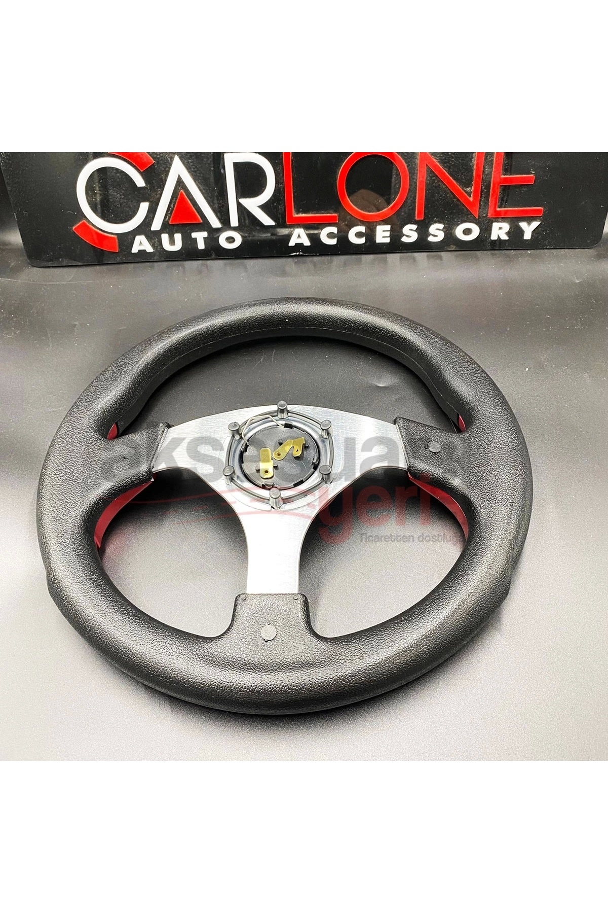 carlone Momo Spor Direksiyon 32cm Kırmızı-Siyah Yarış Spor