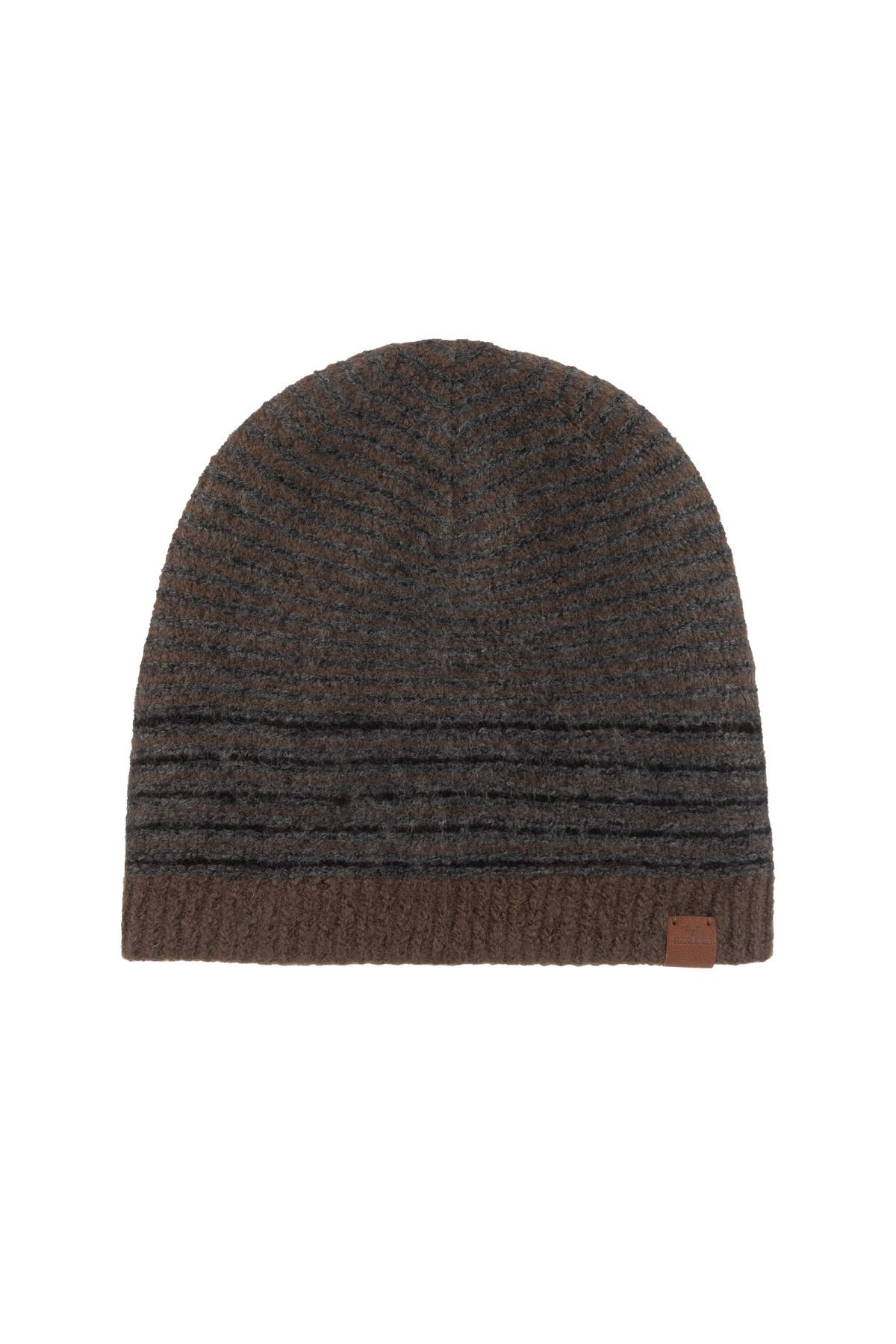 Nordbron-Men's Winter Largas - Soft Knitwear, Stretchy Basic Fold, Dark Gray Acrylic Pattern Logo 3