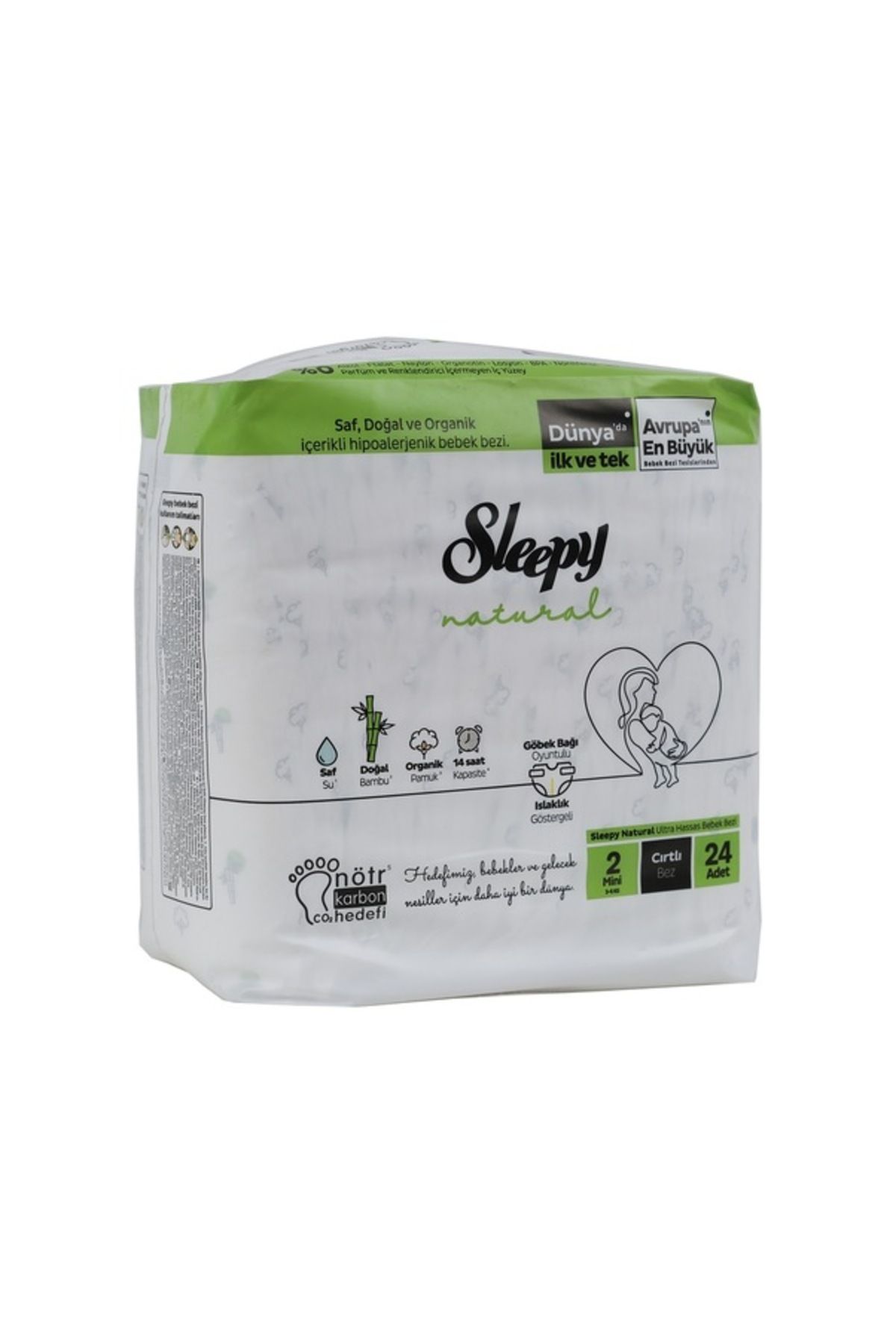 Sleepy Natural 2 Numara Mini 24'lü Bebek Bezi