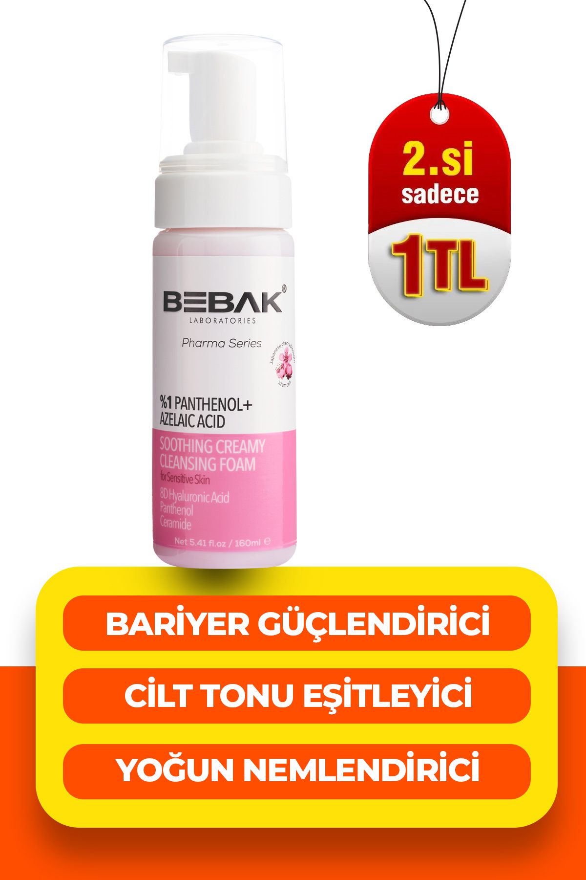 Bebak Pharma Hassas Siyah Nokta Engelleyici, Gözenek Sıkılaştırıcı Yüz Temizleme Köpüğü 160ml