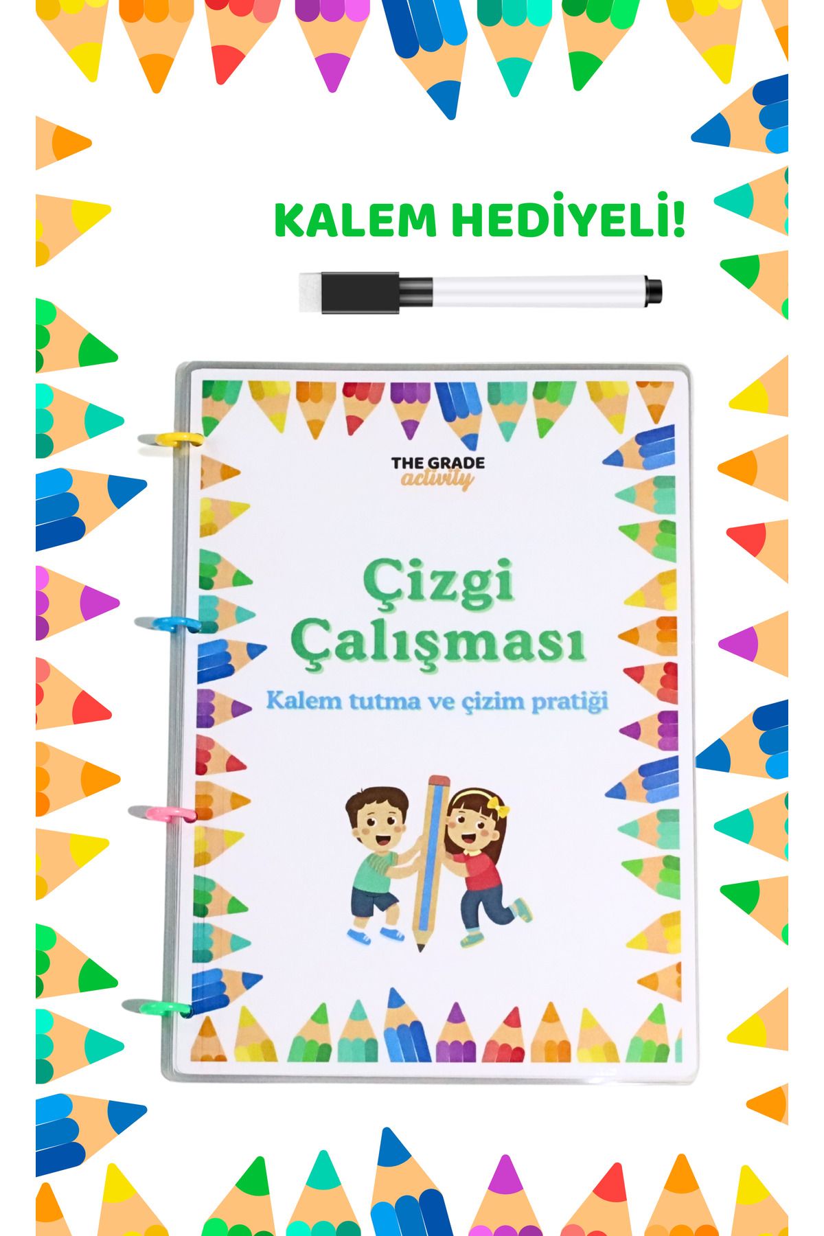 The Grade 2-6 Yaş Yaz-sil Çizgi Çalışması Eğlenceli Ve Eğitici Set (13 SAYFA-A4 BOYUTUNDA)