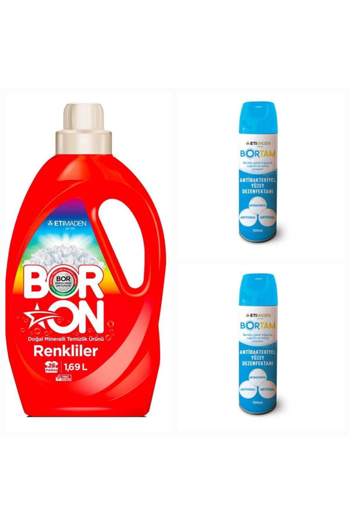 ETİ MADEN DOĞAL SIVI ÇAMAŞIR DETERJANI BORON RENKLİLER İÇİN 26 YIKAMA+ BORTAM DEZENFEKTAN 500 ML*2 ADET