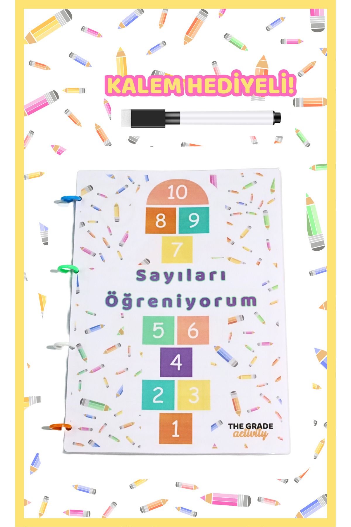 The Grade 2-6 Yaş Yaz-sil Sayıları Öğreniyorum Eğlenceli Ve Eğitici Set (12 SAYFA-A4 BOYUTUNDA)