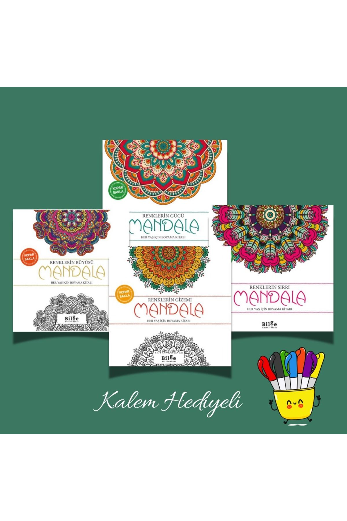 Bilge Kültür Sanat Herkes İçin Mandala Boyama Seti (4 Kitap) Kalem Hediyelidir.