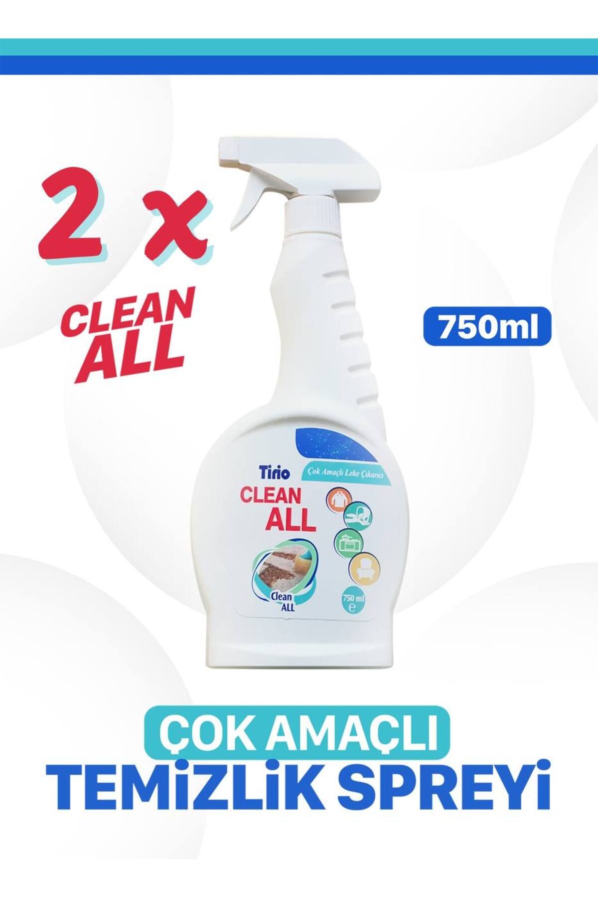 TİRİO KİMYA 2 Adet Clean All Çok Çok Amaçlı Sprey 750ml