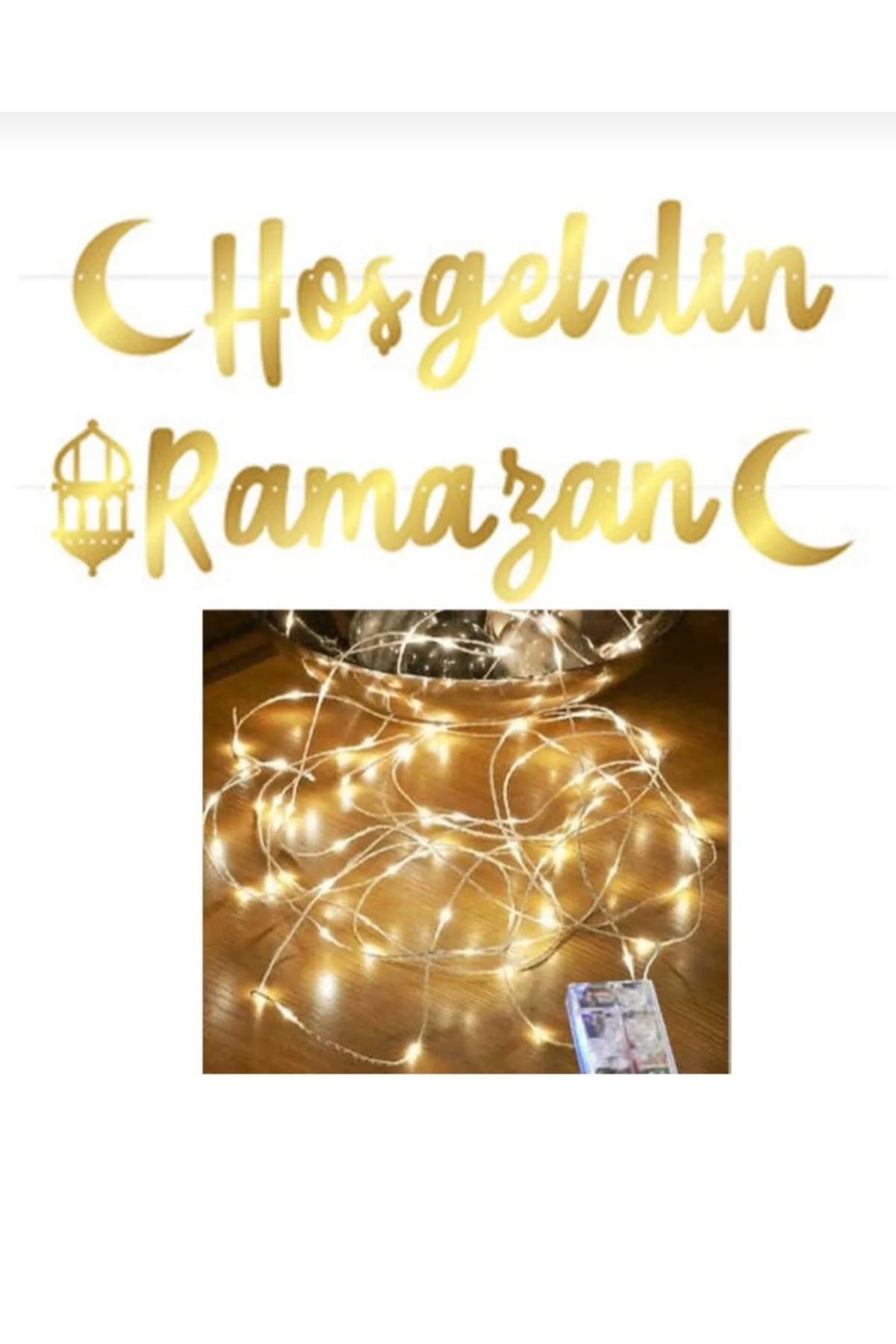 Ayşegül Süsleme Ramazan  süsleri Hoşgeldin ramazan yazısı-3 mt led