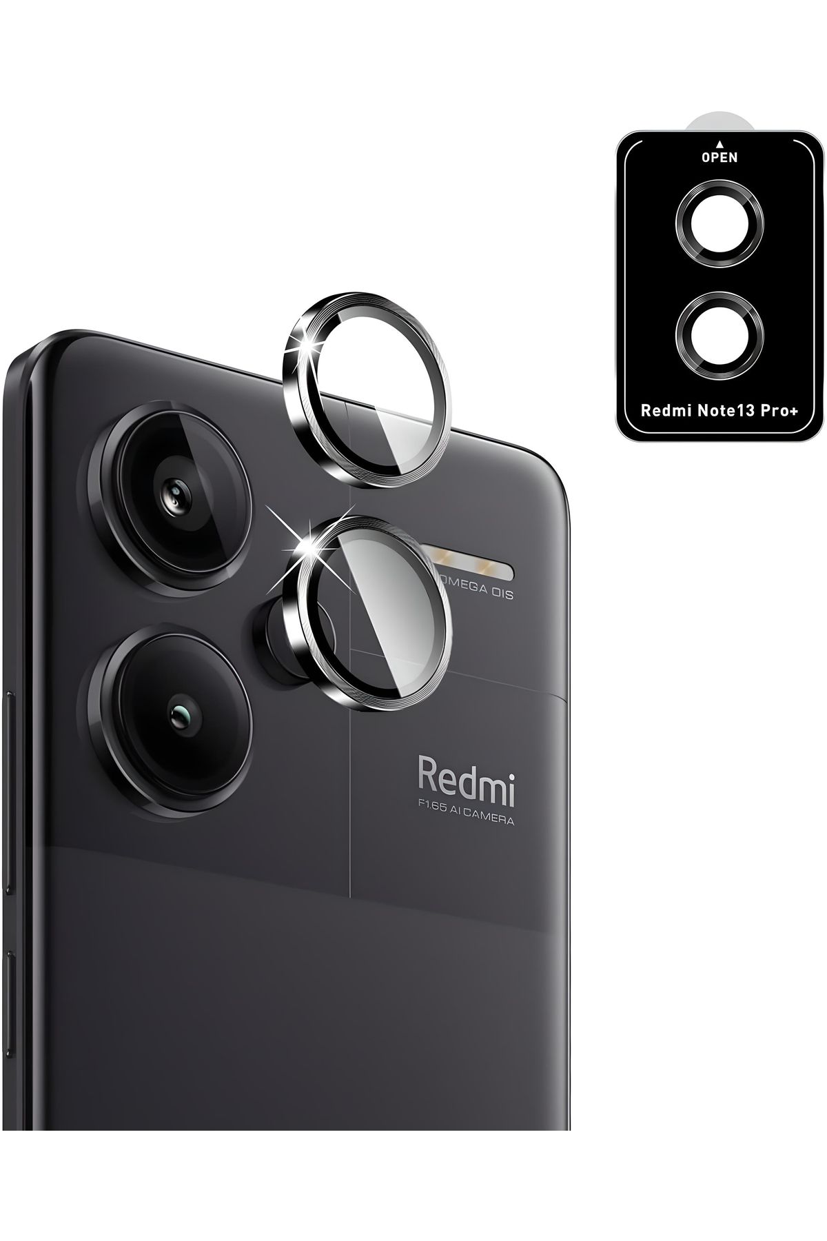 aheaks Xiaomi Redmi Note 13 Pro+ 5G / Note 13 Pro Plus 5G Kamera Koruyucu Lens - HD Lens