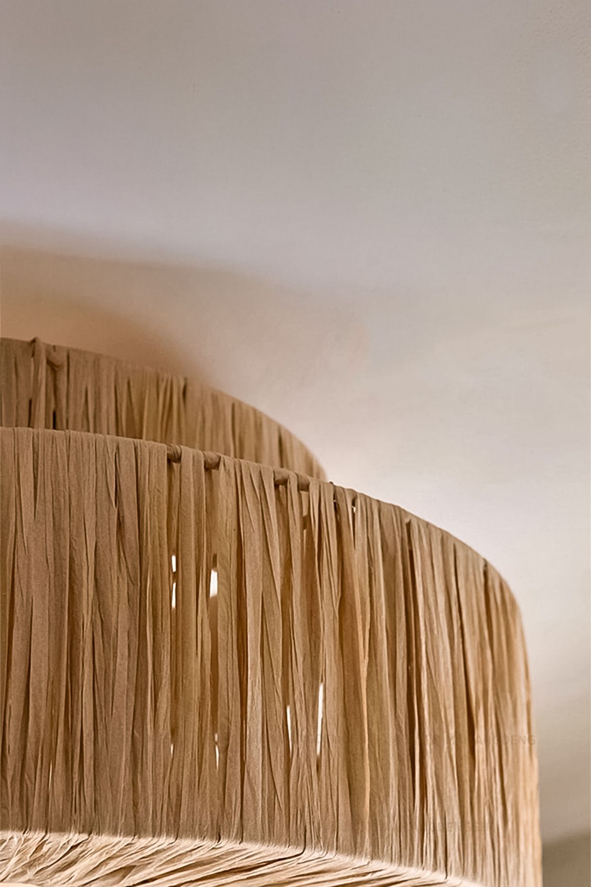 NYLife-Bohemian Rustic Chandelier - Layered and Adjustable Raffia 3
