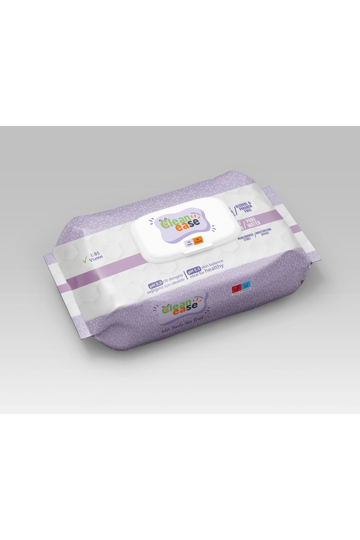 CLEAN EASE-مناديل مبللة 1 علبة 12 علبة 90 ورقة إجمالي 1080 ورقة من المناشف المبللة 2