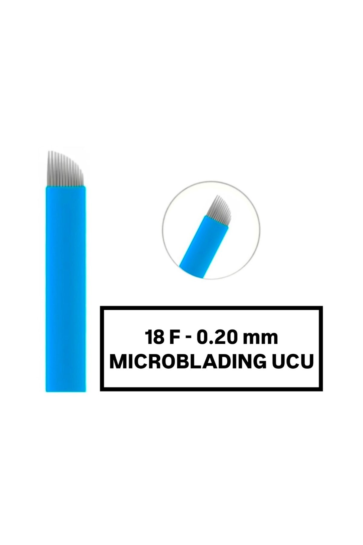 İthalSepeti 10 Adet ( 18F-0.20mm Mavi ) Microblading Kalemi Değiştirilebilir Uç (İğne)