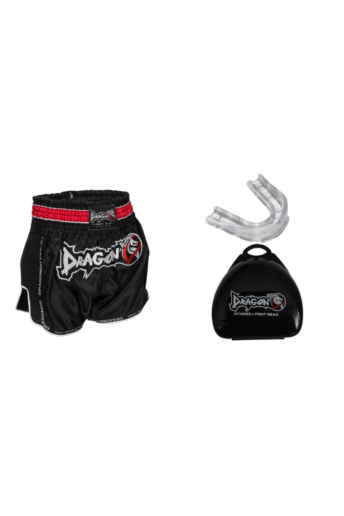 تجهیزات بوکس مشکی ورزش های ورزشی و شورت یکپارچهسازی با سیستمعامل Muay Thai MT3075 Dragondo
