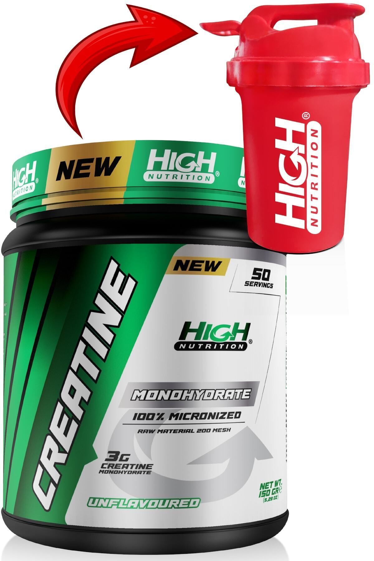 High Nutrition %100 Micronized Creatine Monohydrate 150 Gr 50 Servis 1 Serviste 3 Gr Kreatine