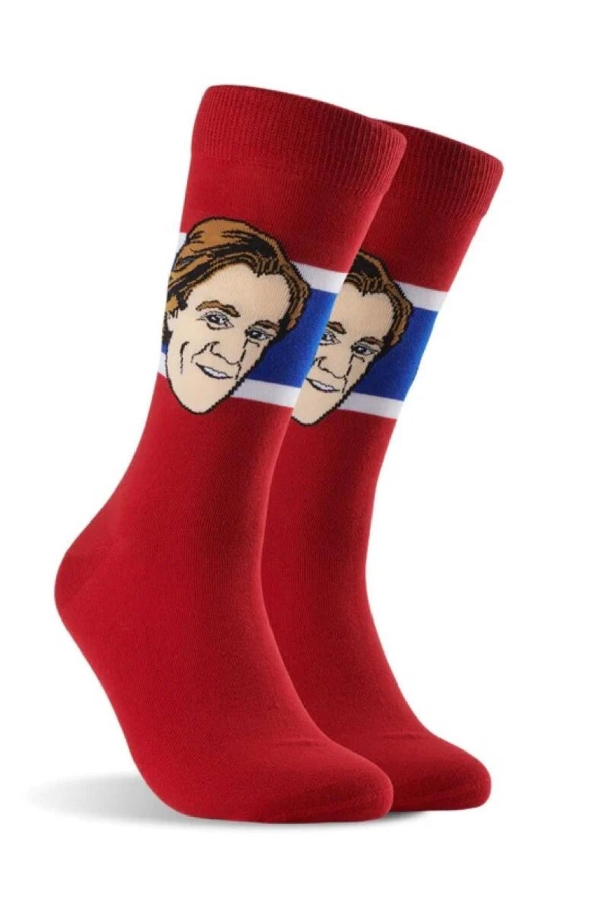 Happy Socks İthal Özel Seri Unisex Renkli Çorap -Guy Lafleur Player - Crew Socks