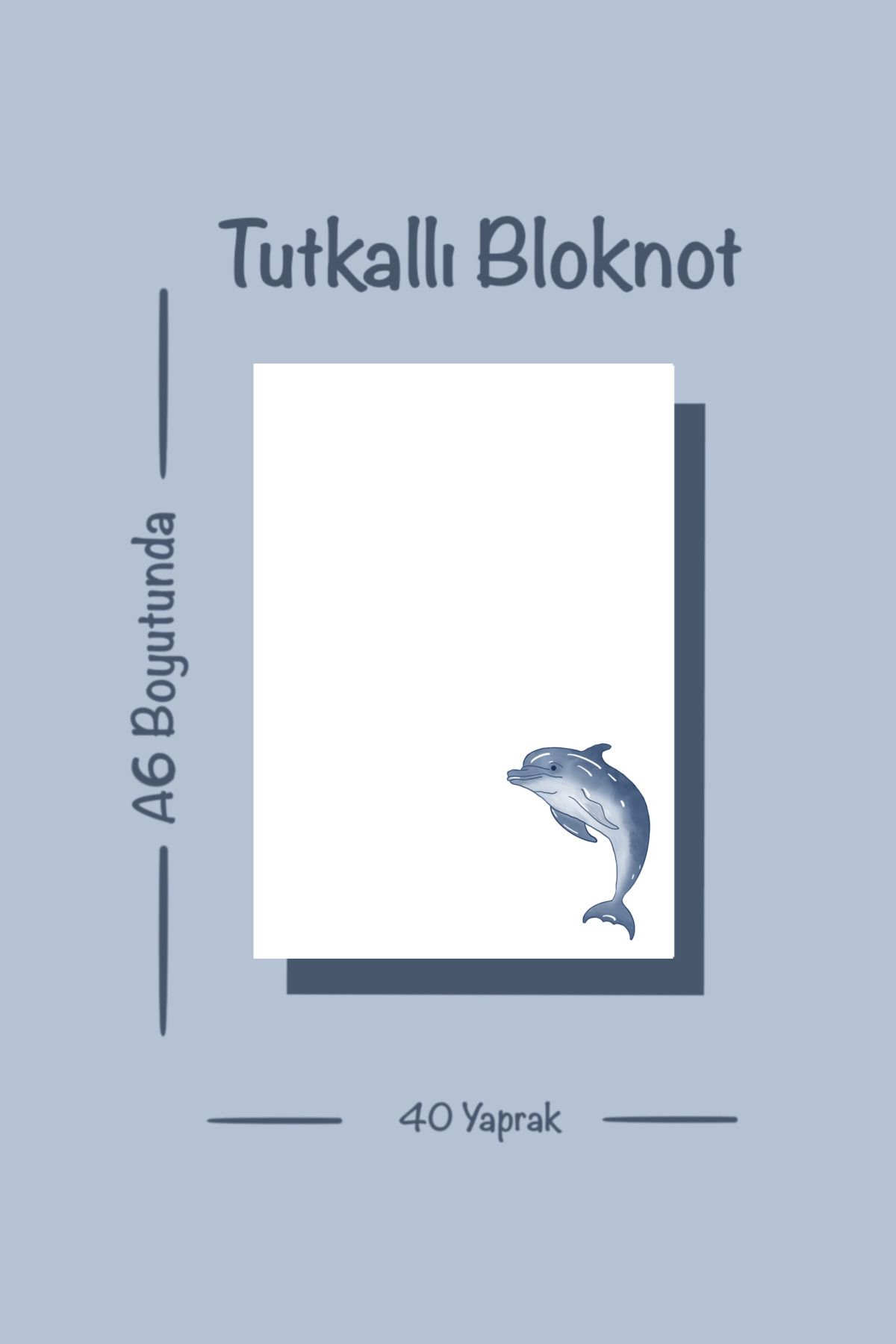 Handeto Kraft Balina Bloknot Çek Kopar Defter, Tutkallı Bloknot, A6, Çizgisiz, Yapışkanlı Notepad