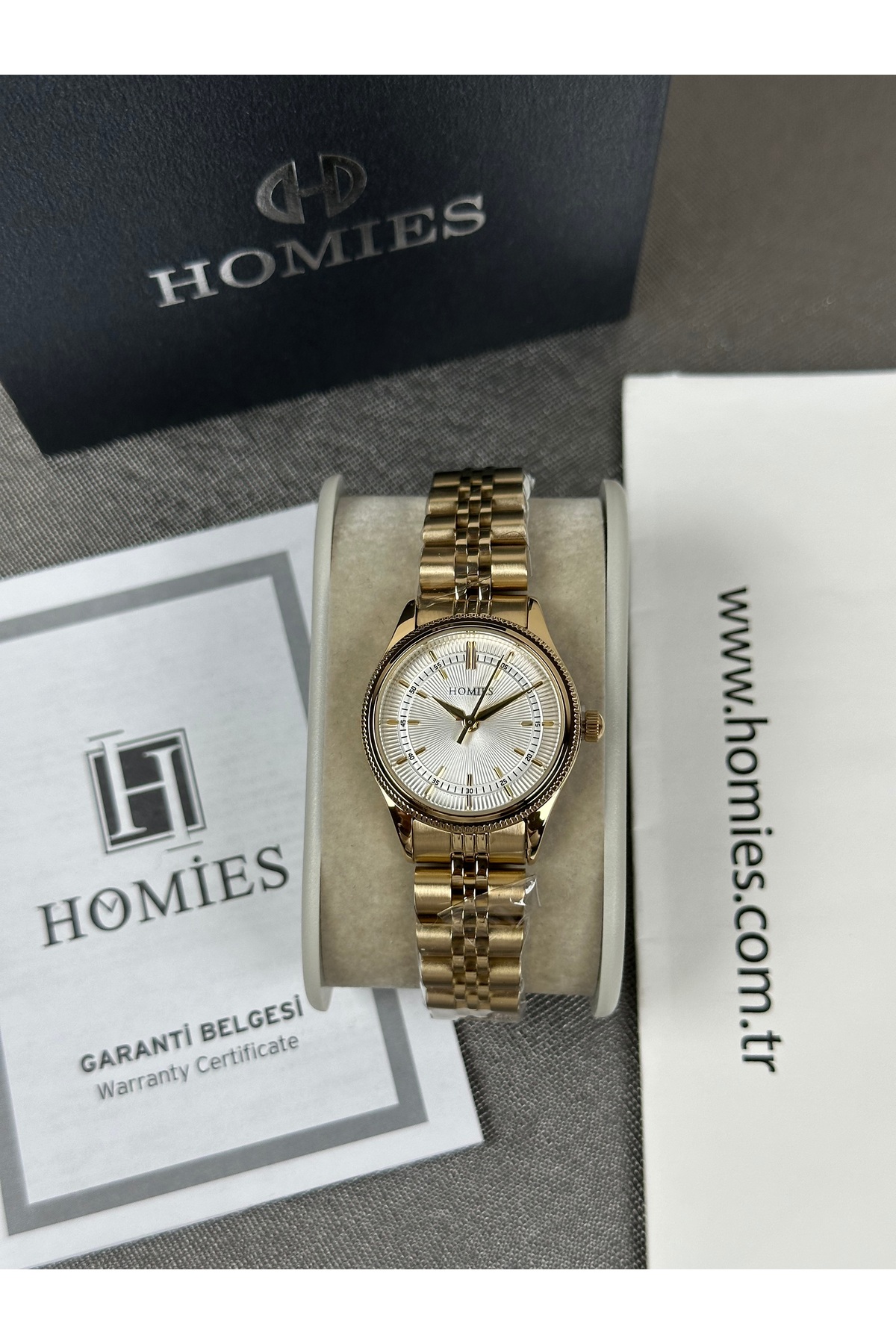 Homies KADIN KOL SAATİ FULL GOLD RENK JUBİLE KORDON 2 YIL GARANTİLİ SU GEÇİRMEZ