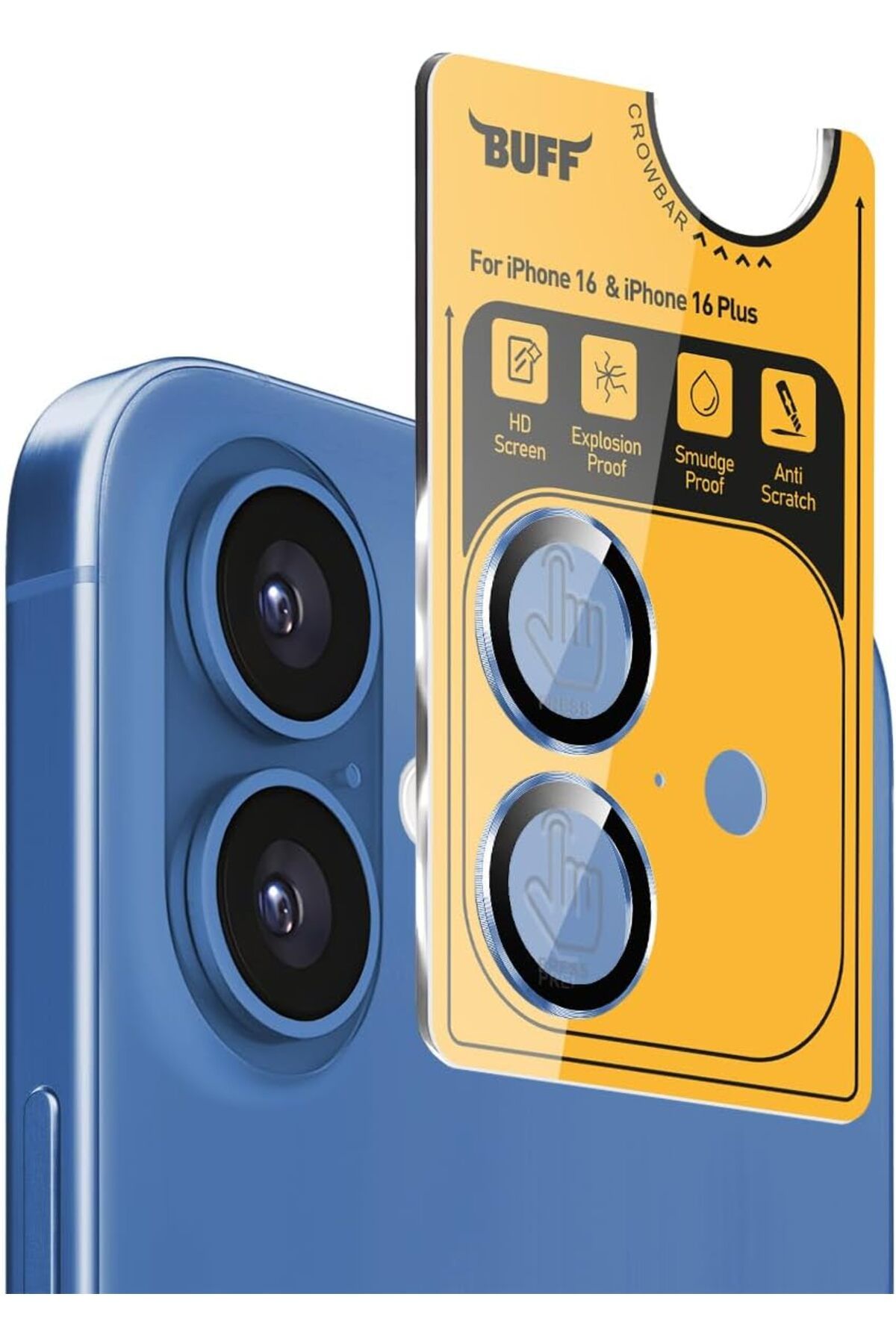 STOREMAX ezlgrup LABS iPhone 16 / iPhone 16 Plus Metal Kamera 9H Lens Koruyucu (Blue) brkshop 971895