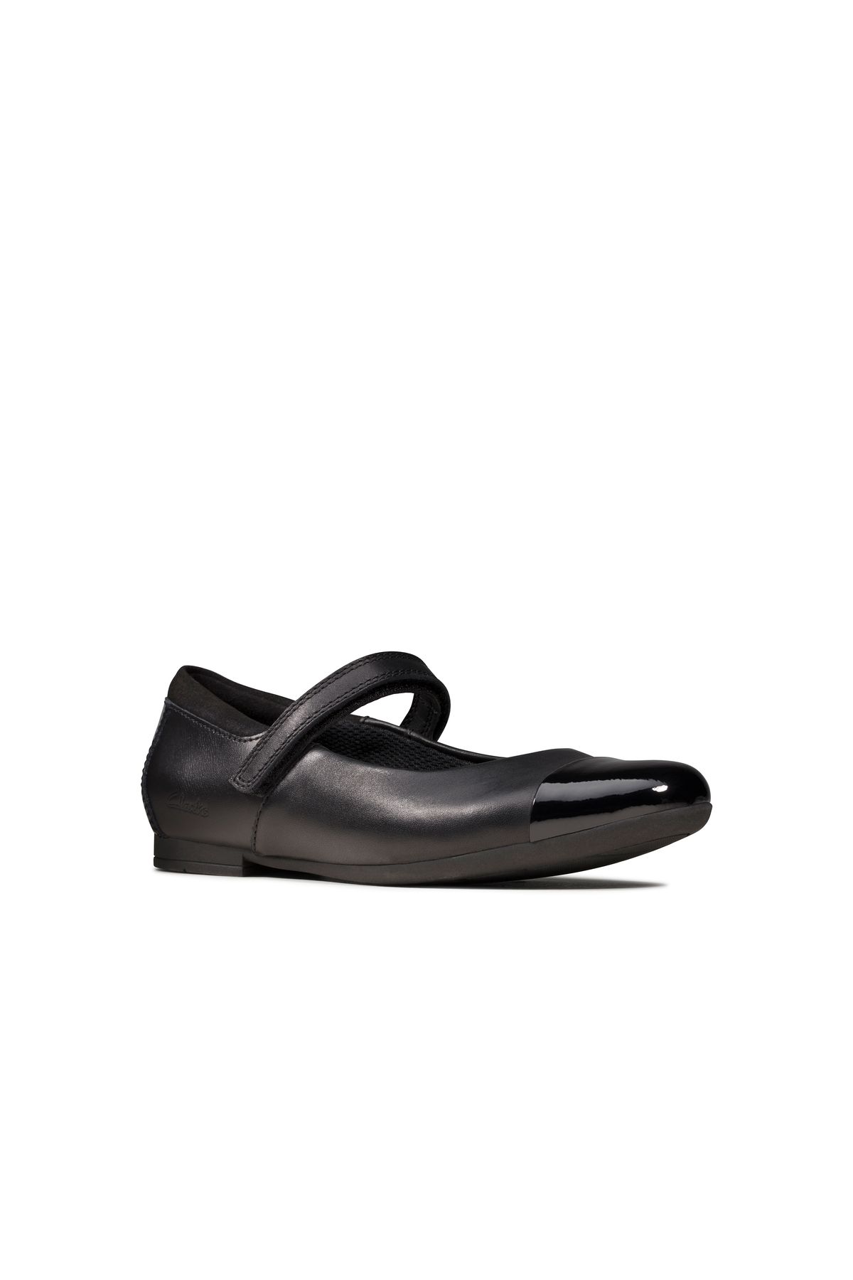 CLARKS-Scala Gem K Black Leather SHOES JUNIOR GIRLS 2