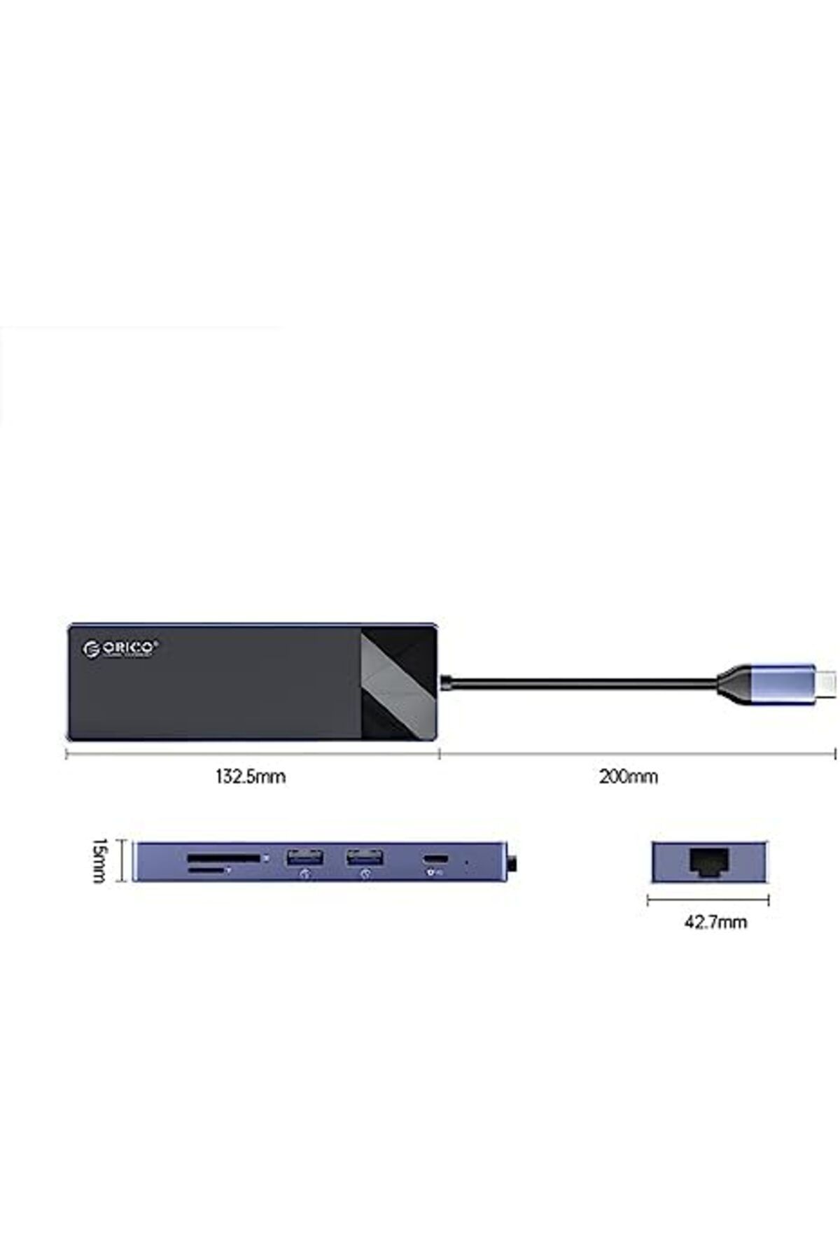 STOREMAX Erhnshp Hub Çoklayıcı USB-A Portlu Type-C 4 TF 5Gbps RJ45 SD HDMI 4K@30Hz Type-C PD100W Yeni rnbu