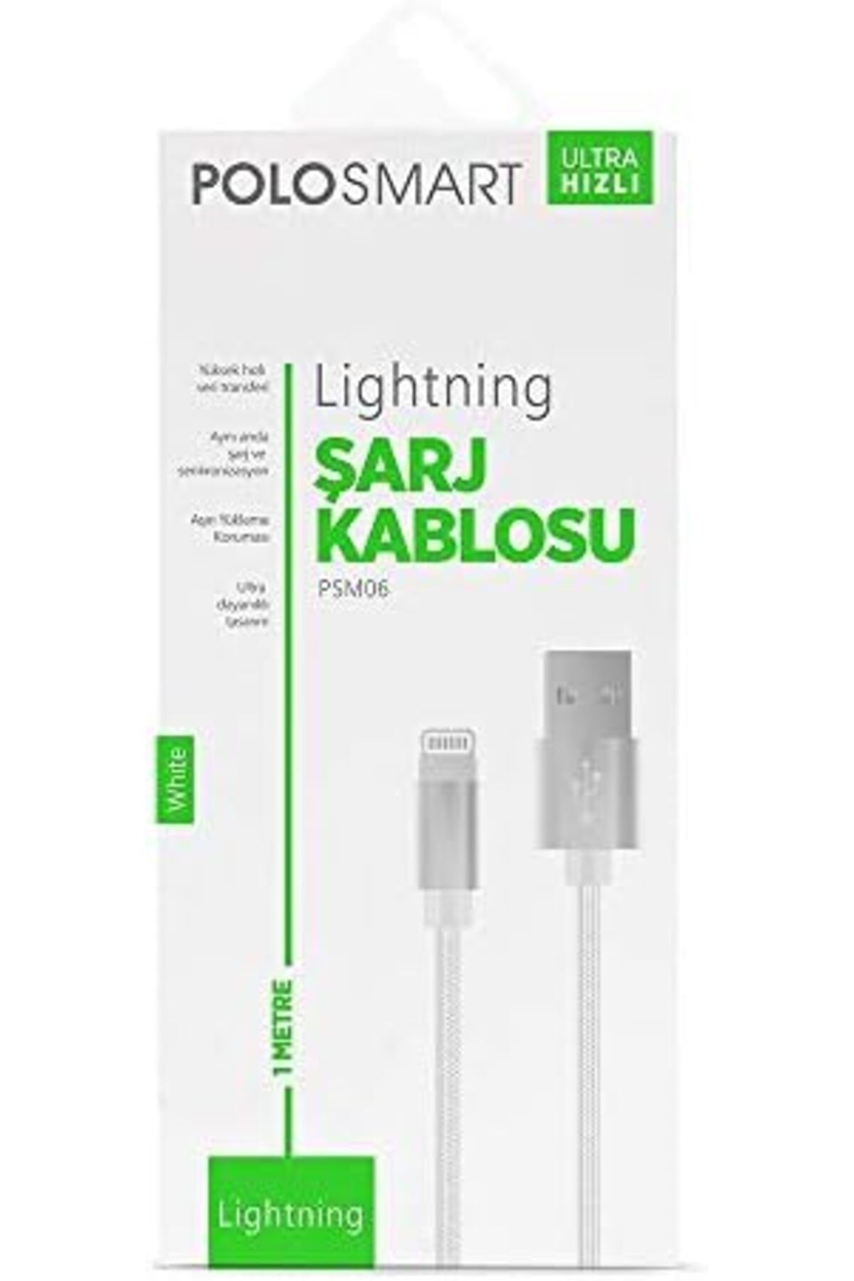 STOREMAX httphop Şarj Kablosu,Beyaz Lightning Hızlı Metre Beyaz PSM06 1 Yeni NewDesingshop 1092444