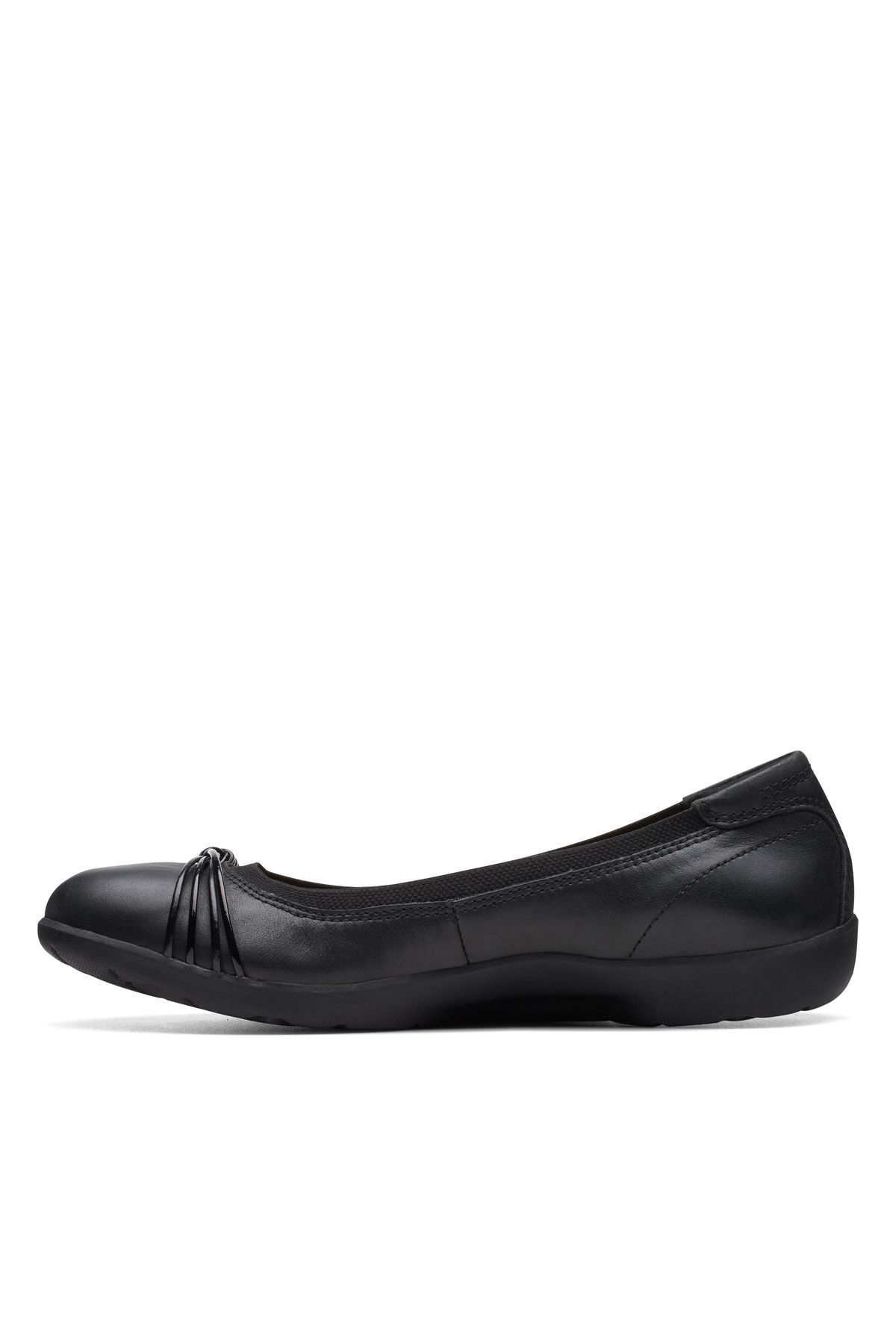 CLARKS-Meadow Rae Black Leather CASUAL WOMEN SHOES 5