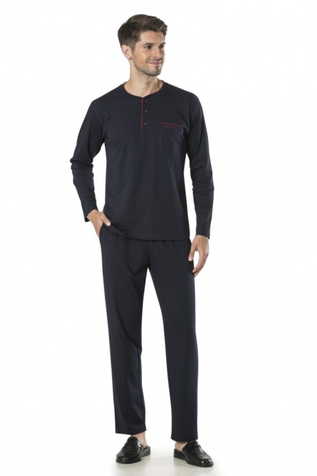 ست پیژامه مردانه راسته فاق نرمال آستین بلند | پیر کاردین Pierre Cardin TYC7F8483F2DEA9810 - تصویر 4