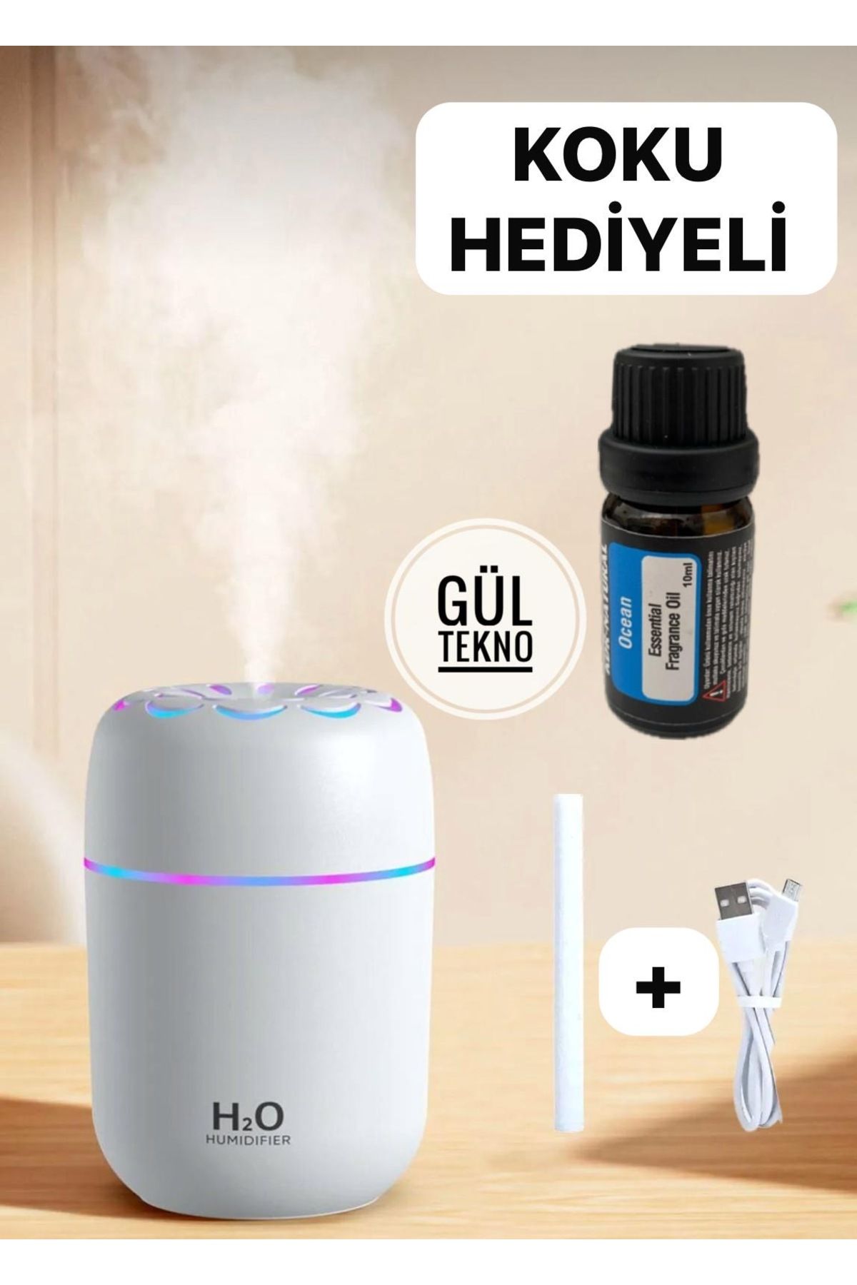 GÜLTECH Desenli 300ml Hava Nemlendirici Humidifier Koku Bombası Koku hediyeli Ultrasonik