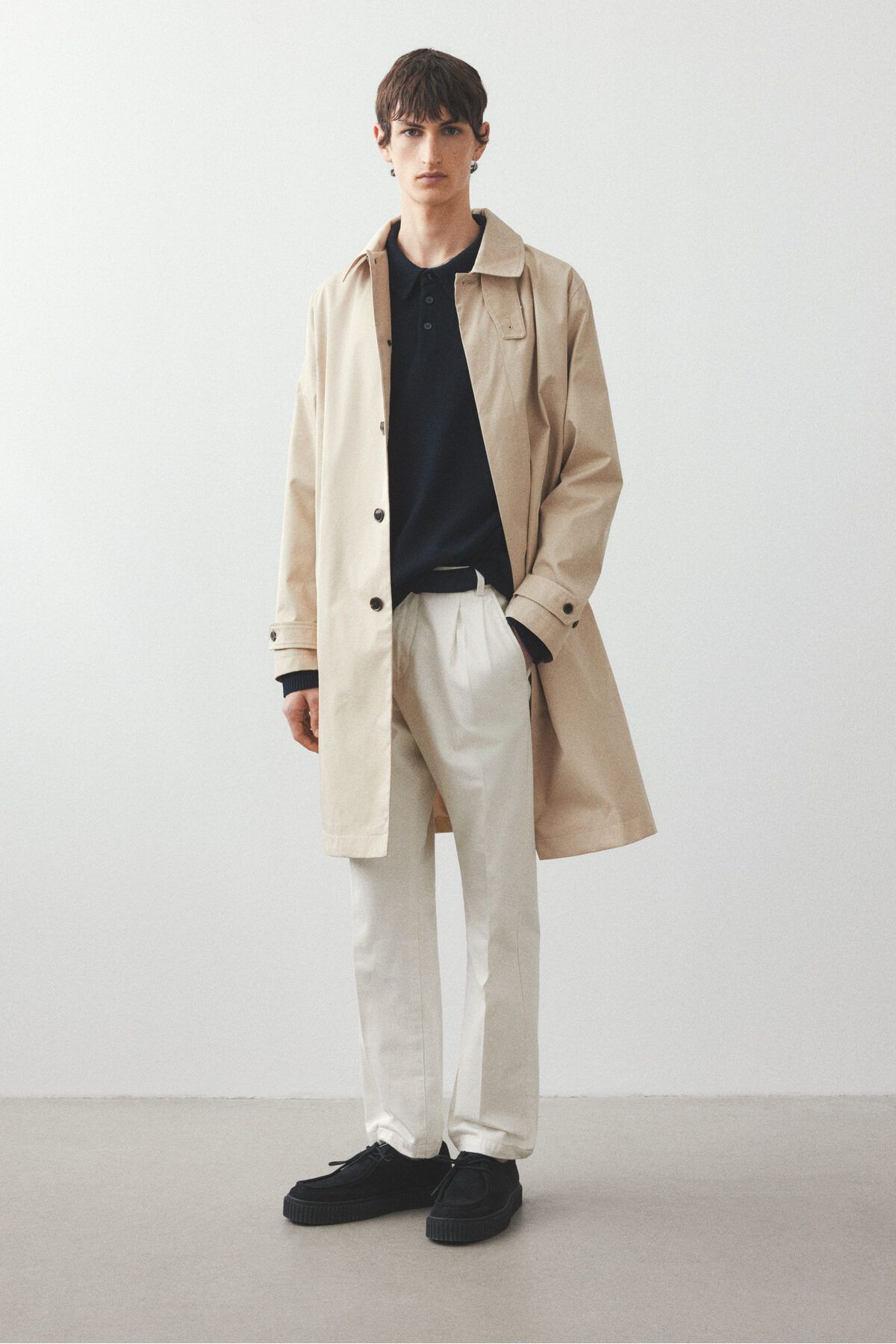 شلوار سفید مردانه مناسب چینو به طور منظم با کف ردیابی شده H M H&M