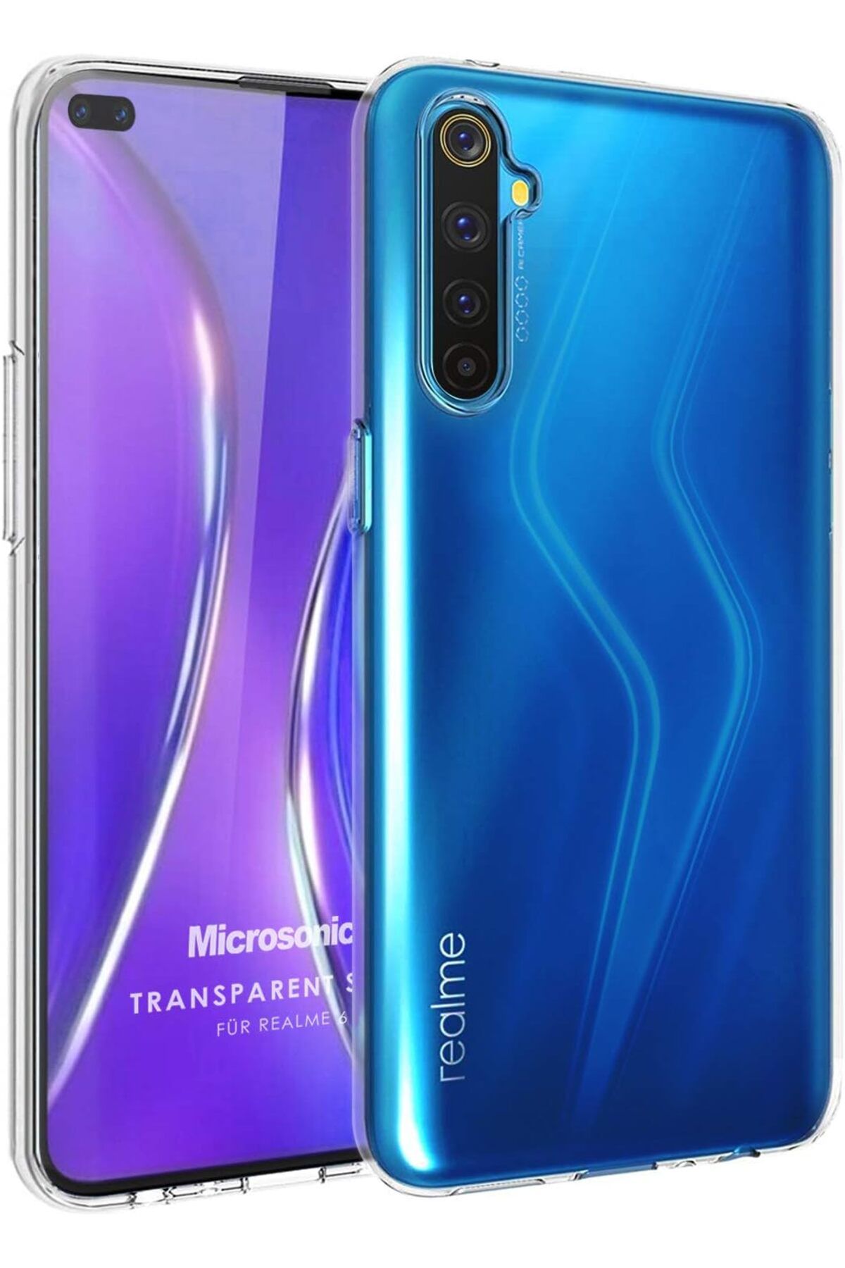 NcK Realme 6 Pro için Kılıf Transparent Soft Beyaz [Realme 6 Pro ile Uyumlu Kılıf - Şeffaf]