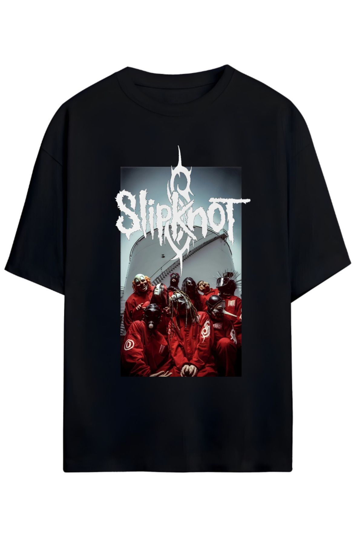 MAGORS SLIPKNOT TASARIMLI UNISEX YENİ SEZON OVERSIZE PAMUKLU  T-SHIRT