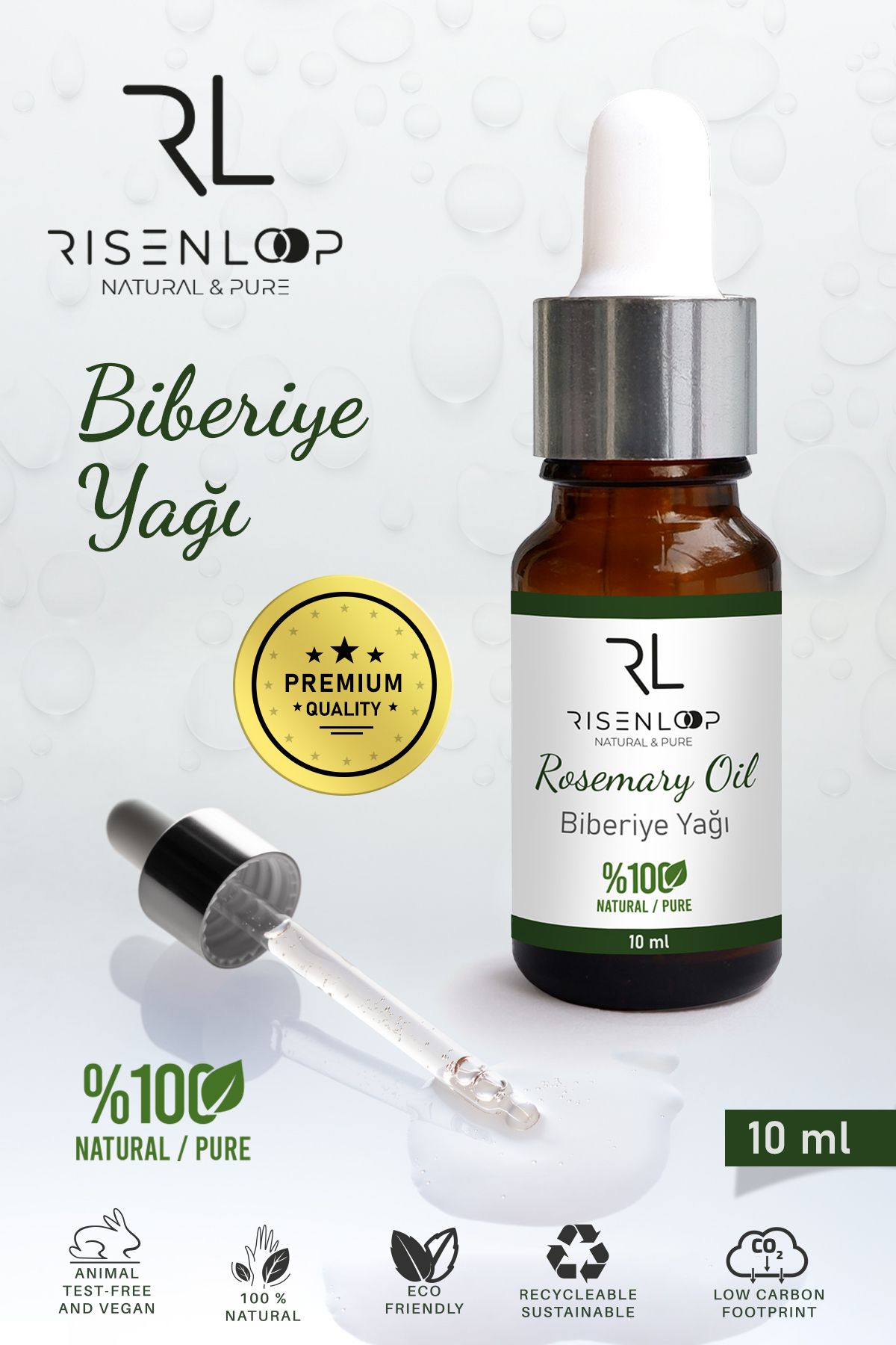 risenloop natural&pure Biberiye Uçucu Yağ %100 Saf Doğal 10 ML