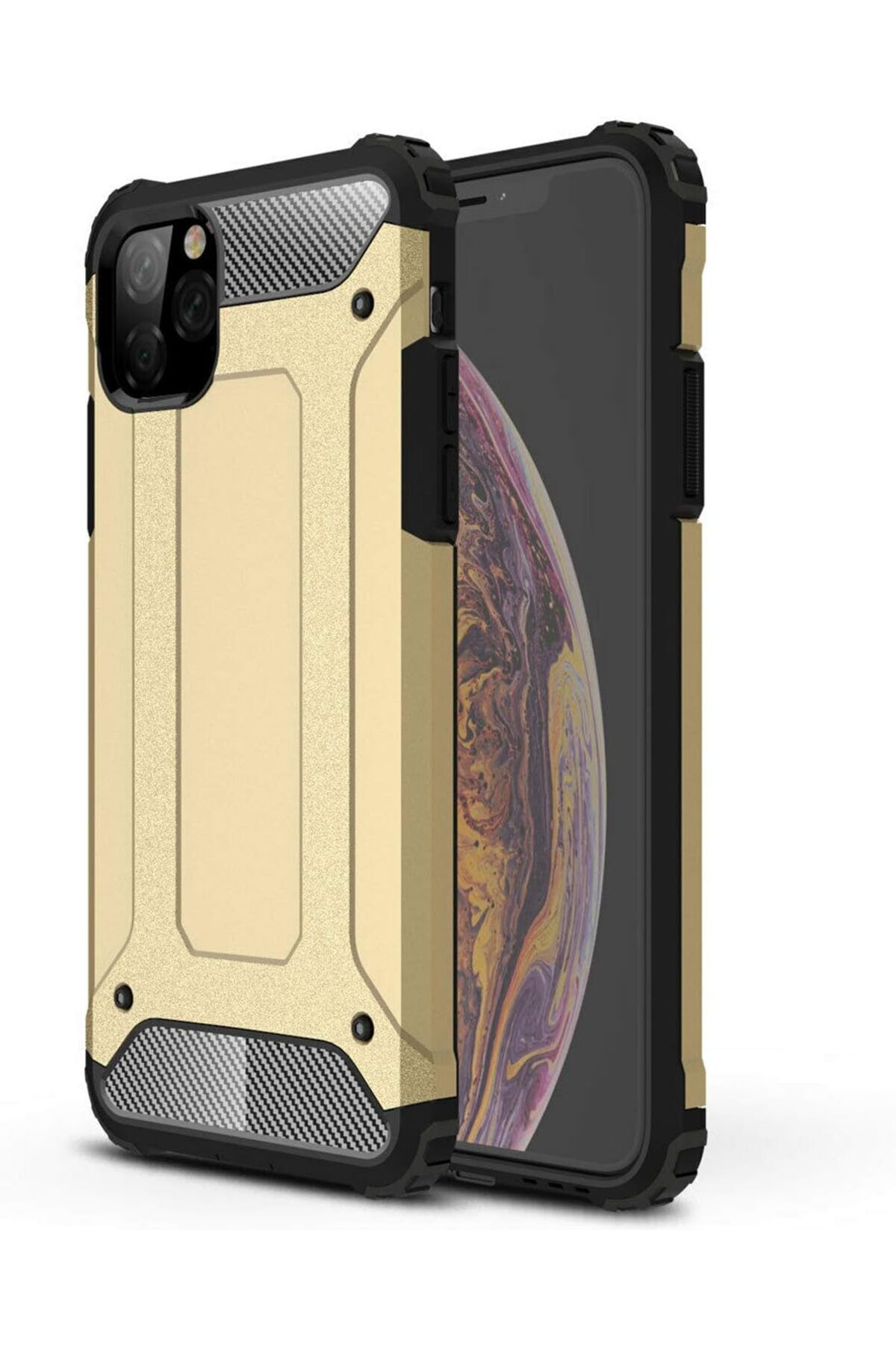 NcK Apple iPhone 11 Pro (5.8'') için Kılıf Rugged Armor Gold [iPhone 11 Pro ile Uyumlu Kılıf - Gold]