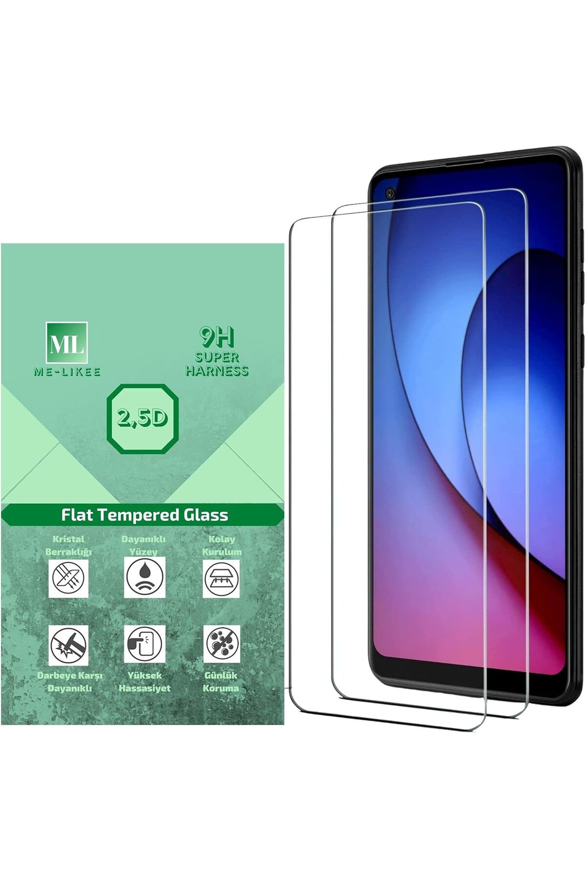 NcK me-likee General Mobile GM 20 İçin Cam Ekran Koruyucu Kırılmaz HD SLIM GLAS (2'li Paket)