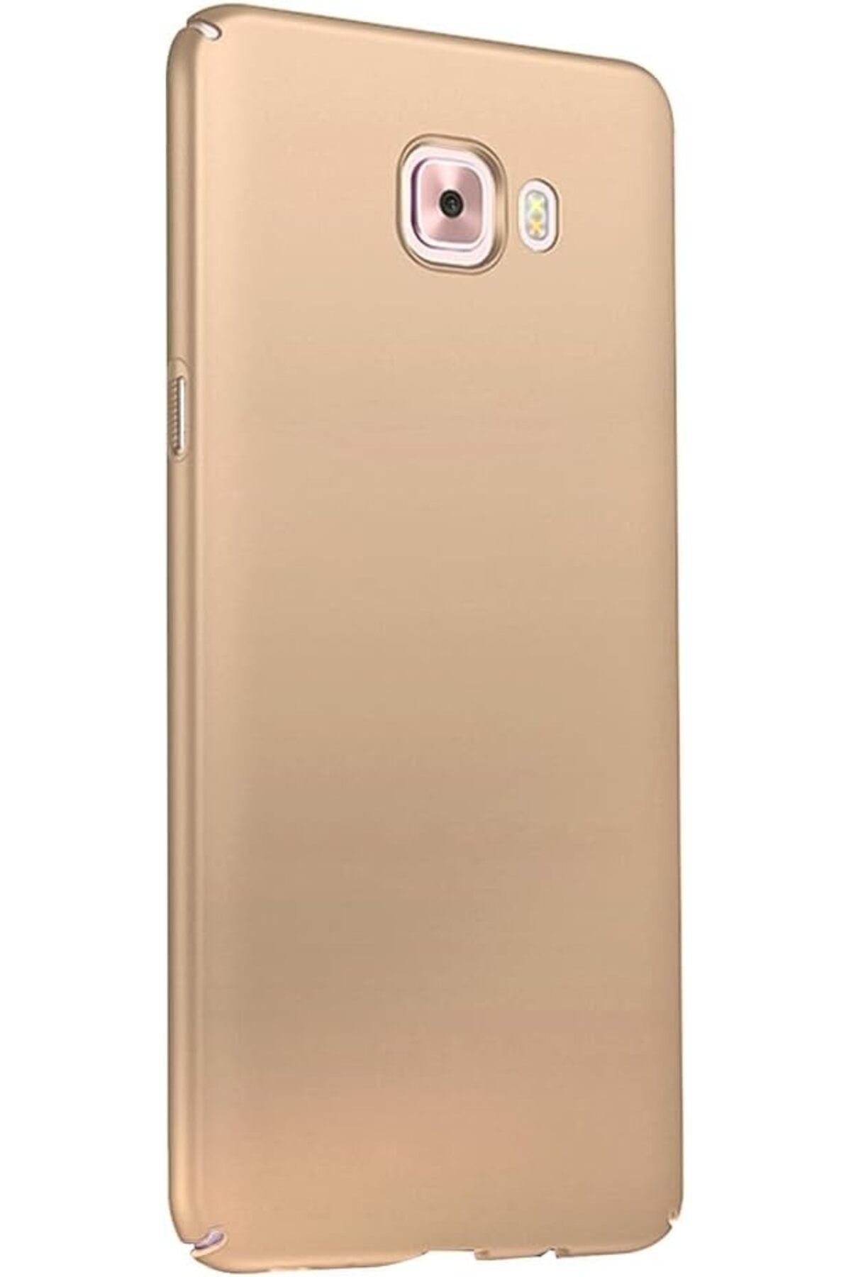 NcK Galaxy C5 / C5 Pro Uyumlu Sert Rubber Silikon Kılıf (Altın Rengi)