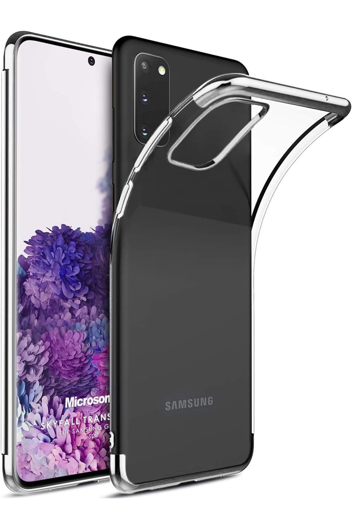 NcK Samsung Galaxy S20 Kılıf Skyfall Transparent Clear Gümüş