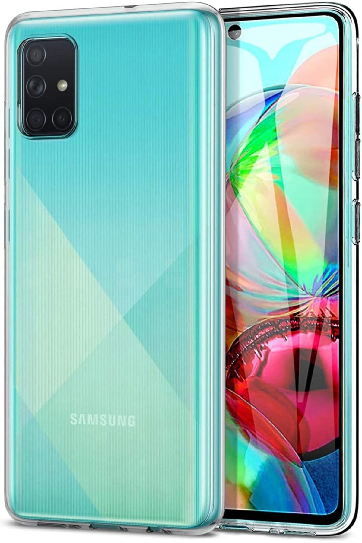 NcK Samsung Galaxy A51 için Kılıf Transparent Soft Beyaz [Galaxy A51 ile Uyumlu Kılıf - Beyaz]