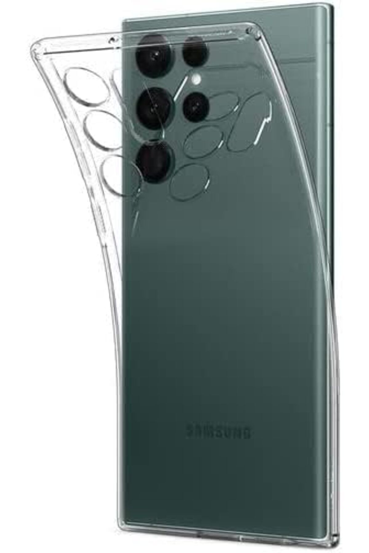 NcK Trend Samsung Galaxy S22 Ultra Kılıf, Şeffaf Silikon Kamera Korumalı S22 Ultra Kılıfı